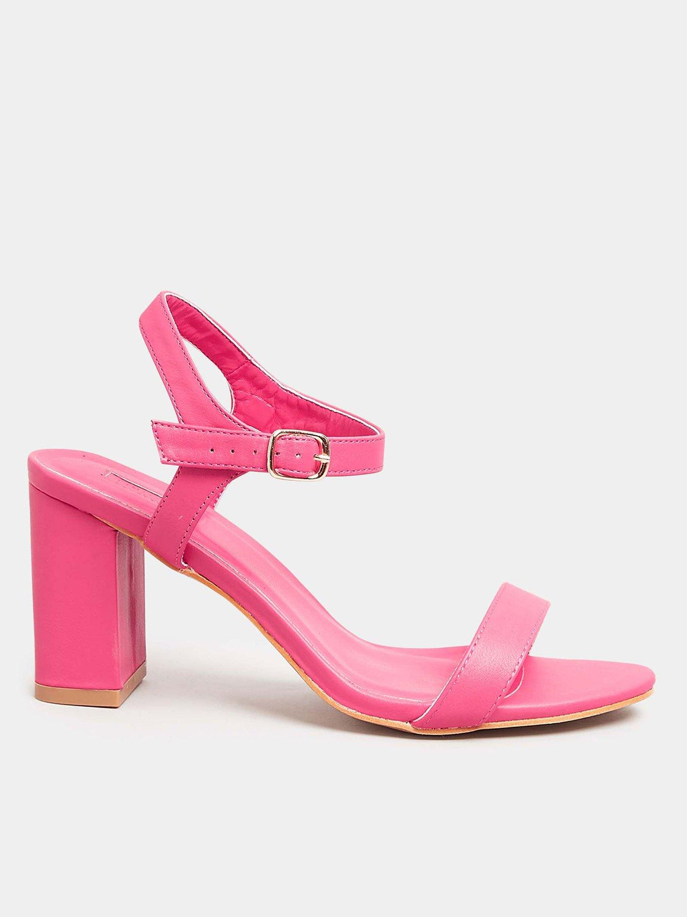 LIMITED COLLECTION Hot Pink Block Heel Sandal In Wide E Fit