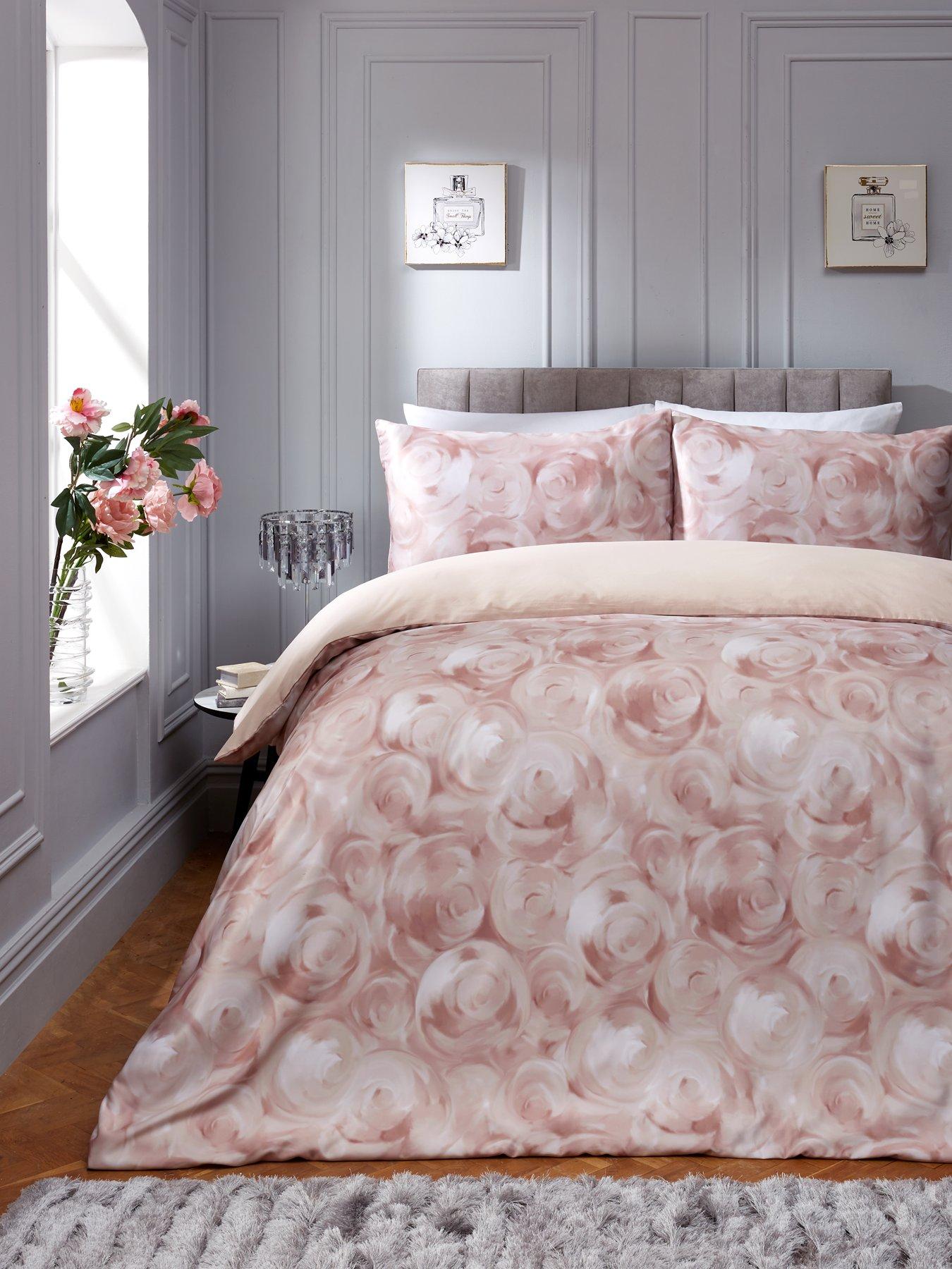 Product photograph of Rose Printed Duvet Cover Set from very.co.uk