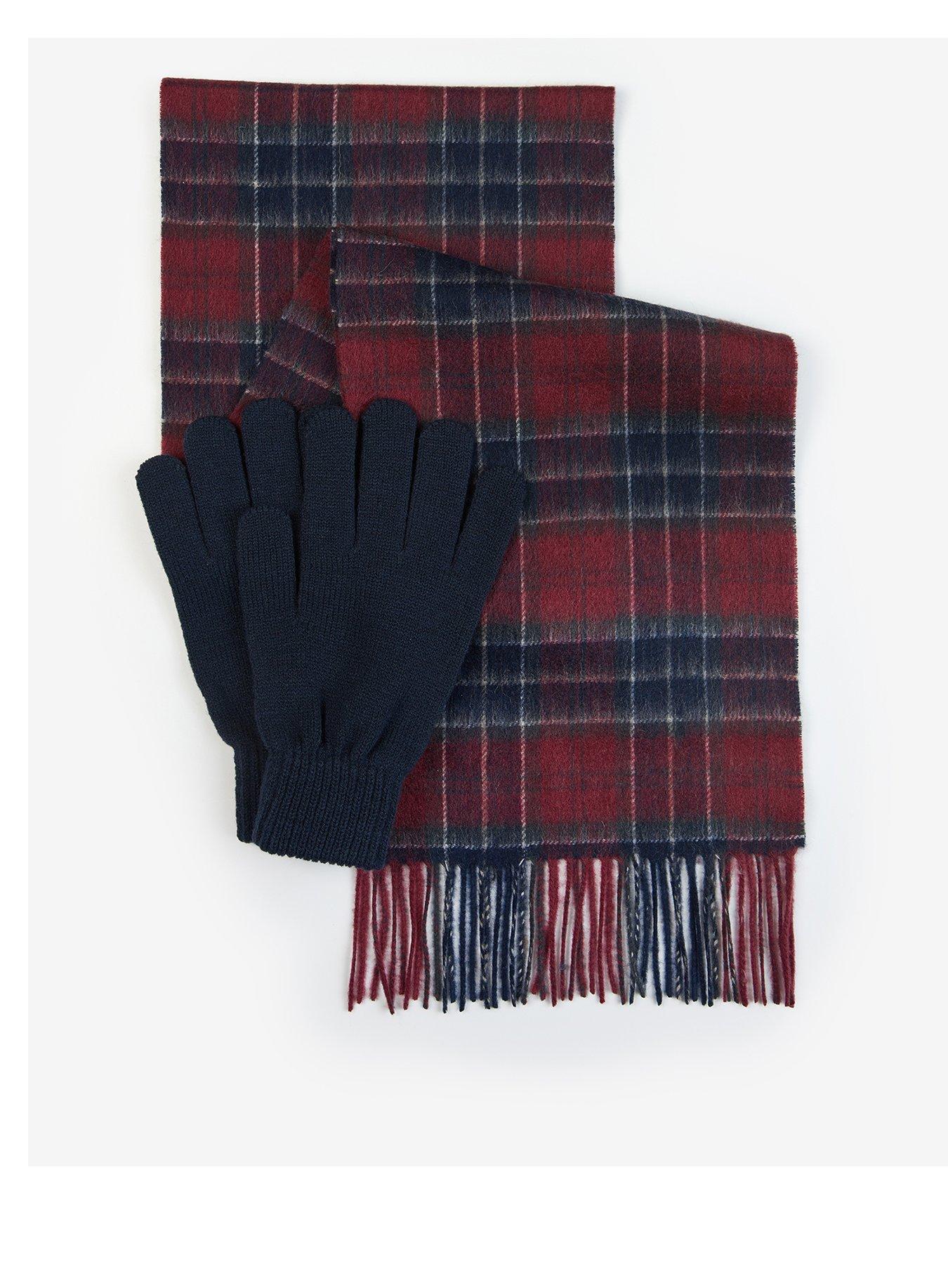 tartan scarf and gloves