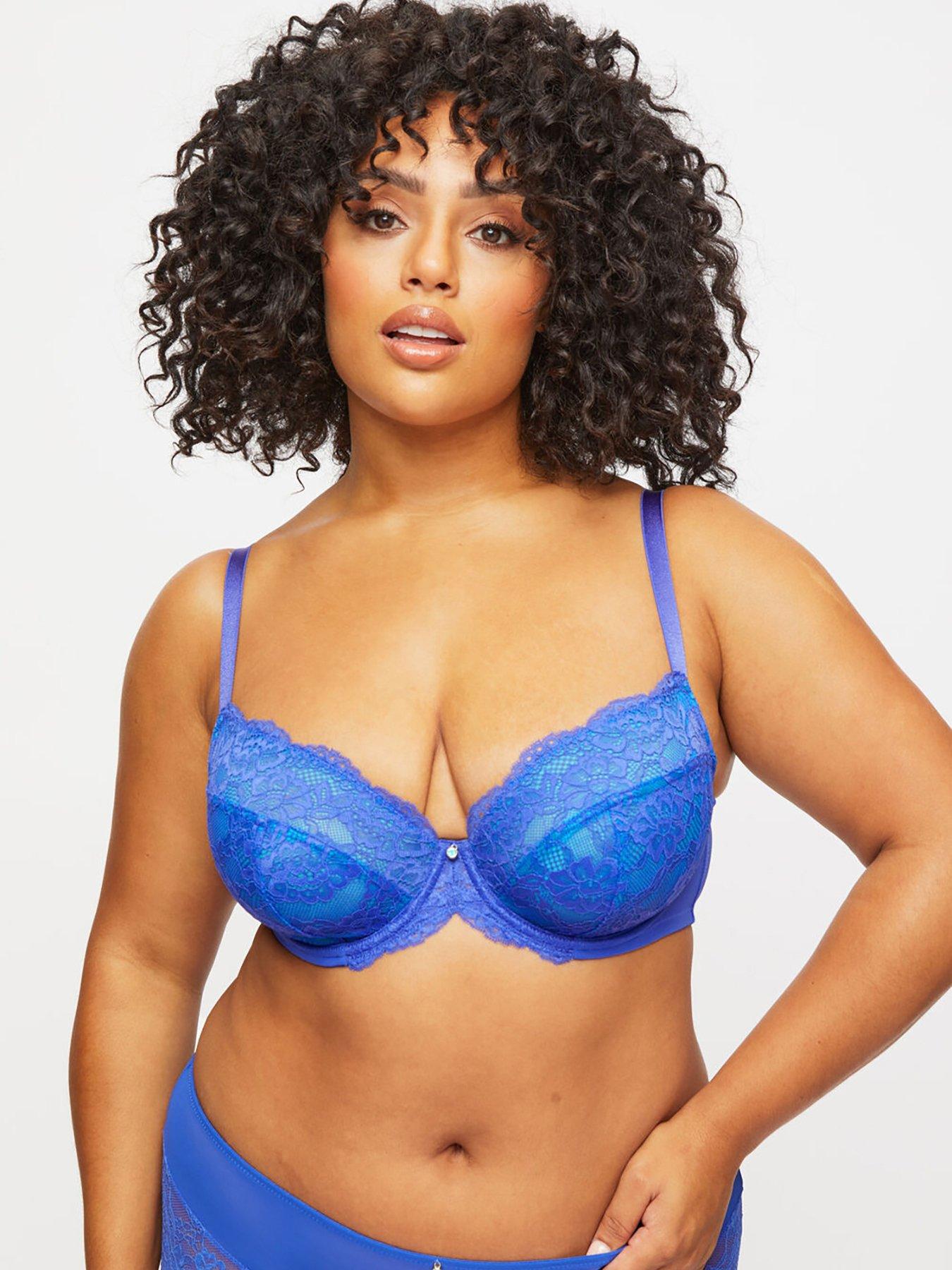 Blue Ann Summers Dd+ Sexy Lace Plunge Bra