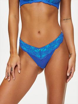 ann summers knickers sexy lace planet thong, bright blue, size 8, women