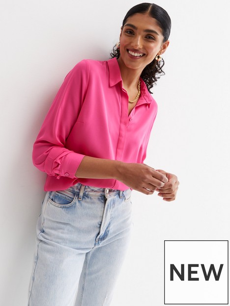 new-look-plain-chloe-shirt-bright-pink