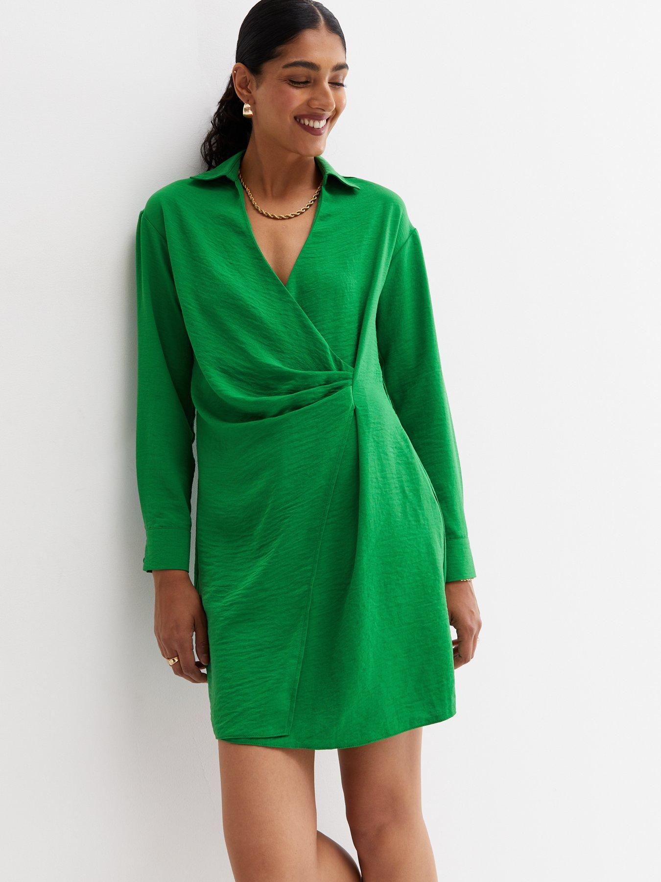 Bright green hot sale wrap dress