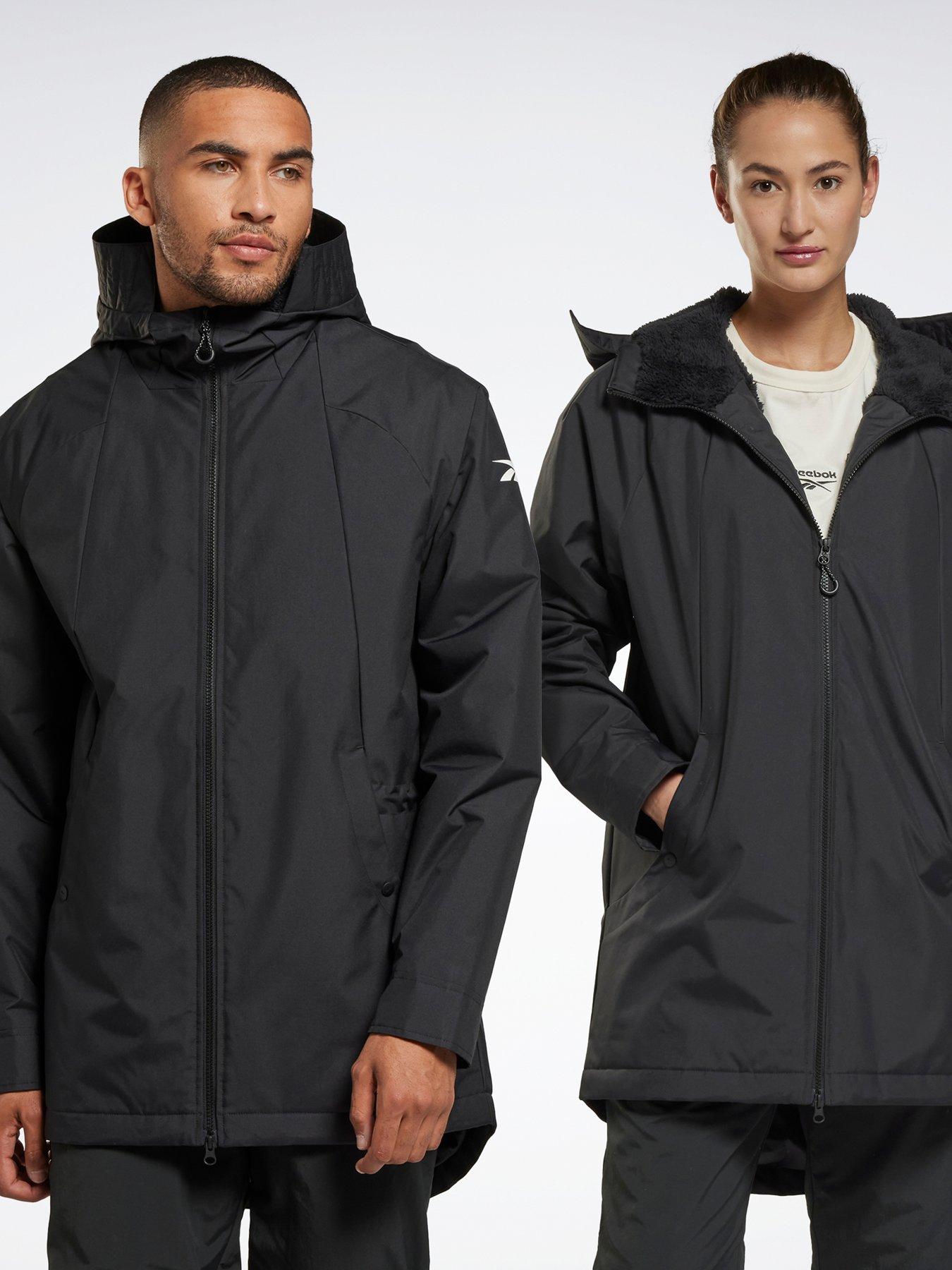 Reebok Outerwear Urban Fleece Parka, Black, Size L, Men|L