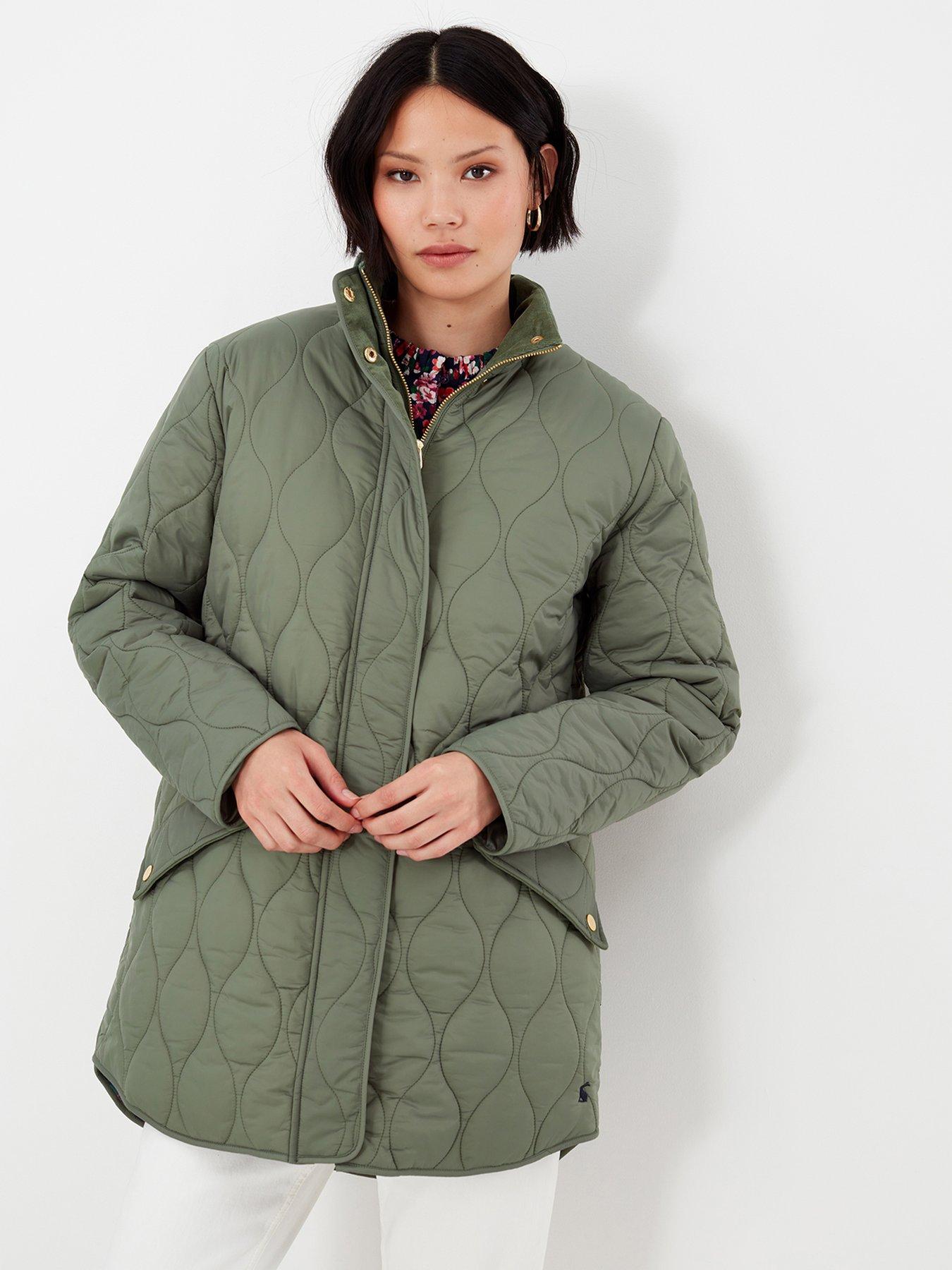 Joules Rosedale Onion Quilted Coat - Green | very.co.uk