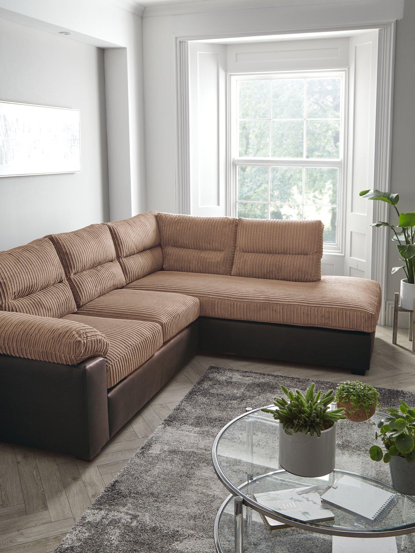 Product photograph of Very Home Armstrong Right Hand Corner Group Sofa - Brown from very.co.uk