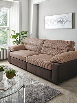 Product photograph of Very Home Armstrong 4 Seater Sofa - Brown from very.co.uk