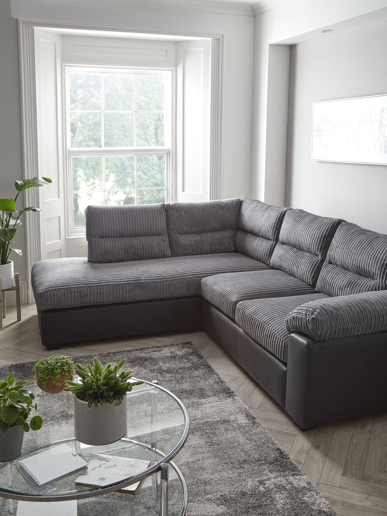 Product photograph of Very Home Armstrong Left Hand Corner Group Sofa - Grey from very.co.uk