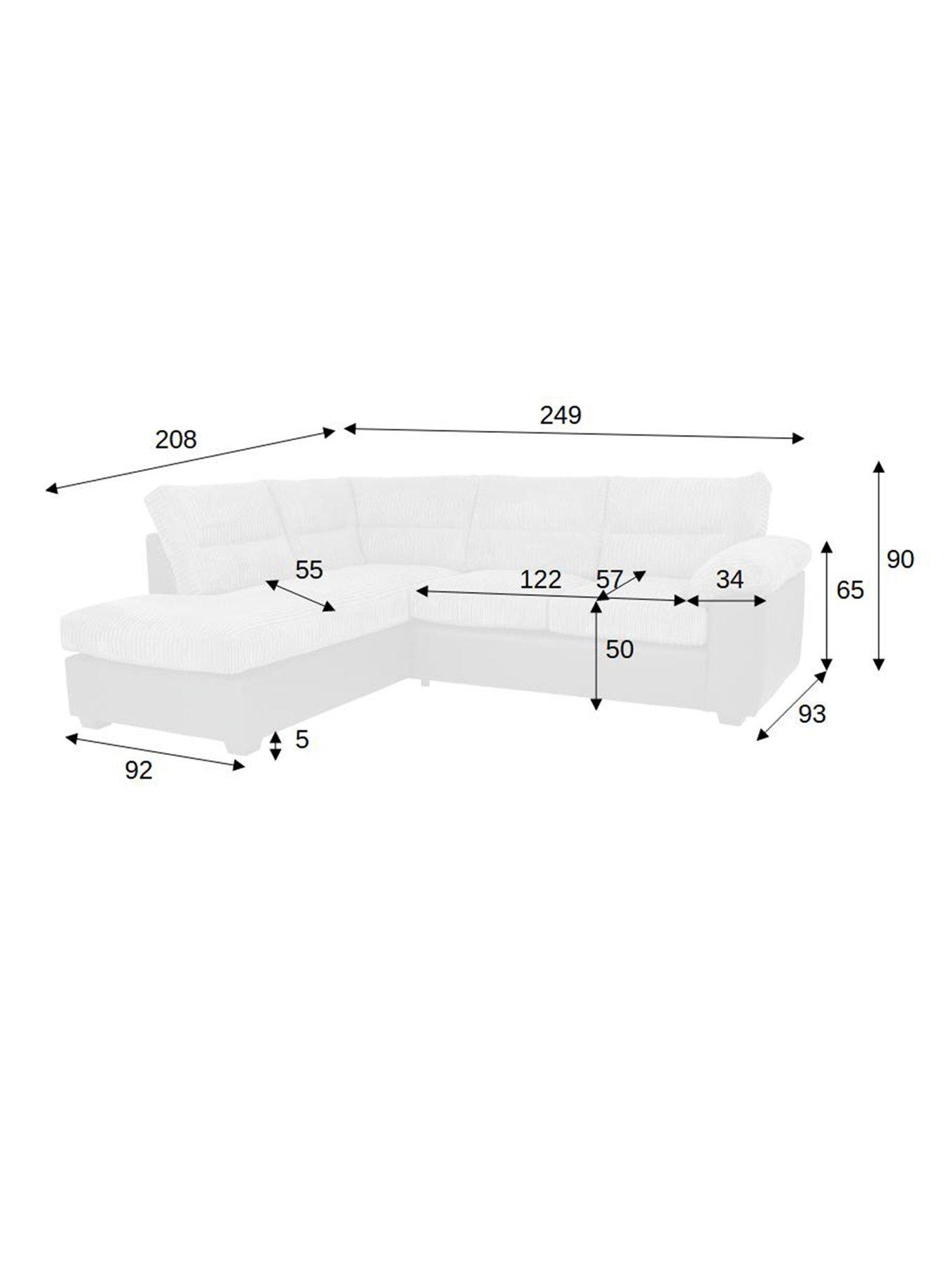 Image 5 of 6 of Very Home Armstrong&nbsp;Left Hand Corner Group Sofa - Grey