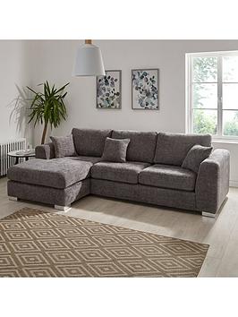 Product photograph of Very Home Maya Left Hand Corner Chaise Sofa - Grey from very.co.uk