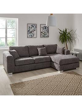 Product photograph of Very Home Maya Right Hand Corner Chaise Sofa - Grey from very.co.uk