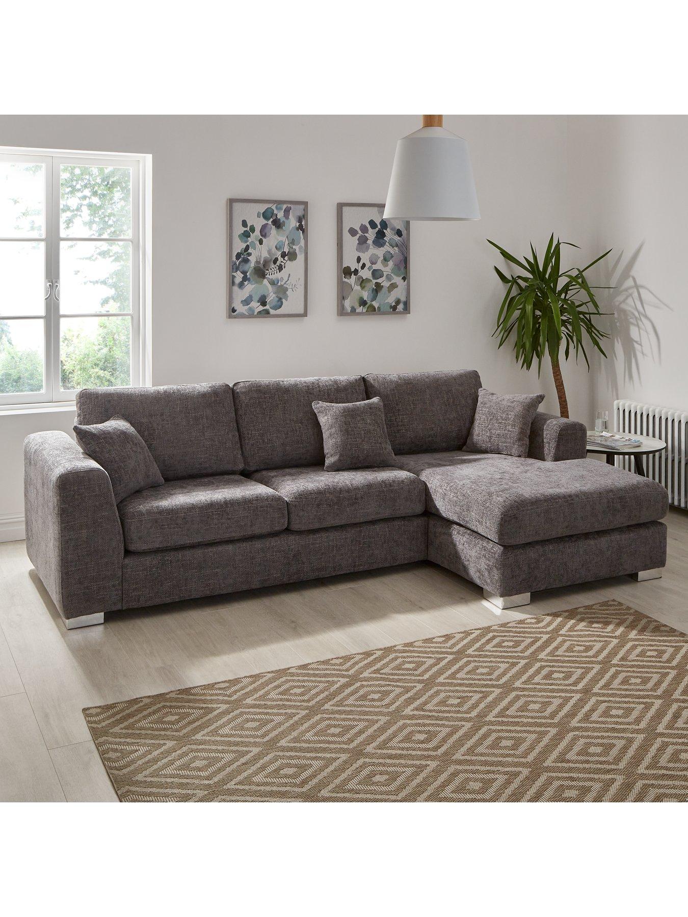 Grey corner deals sofa with chaise