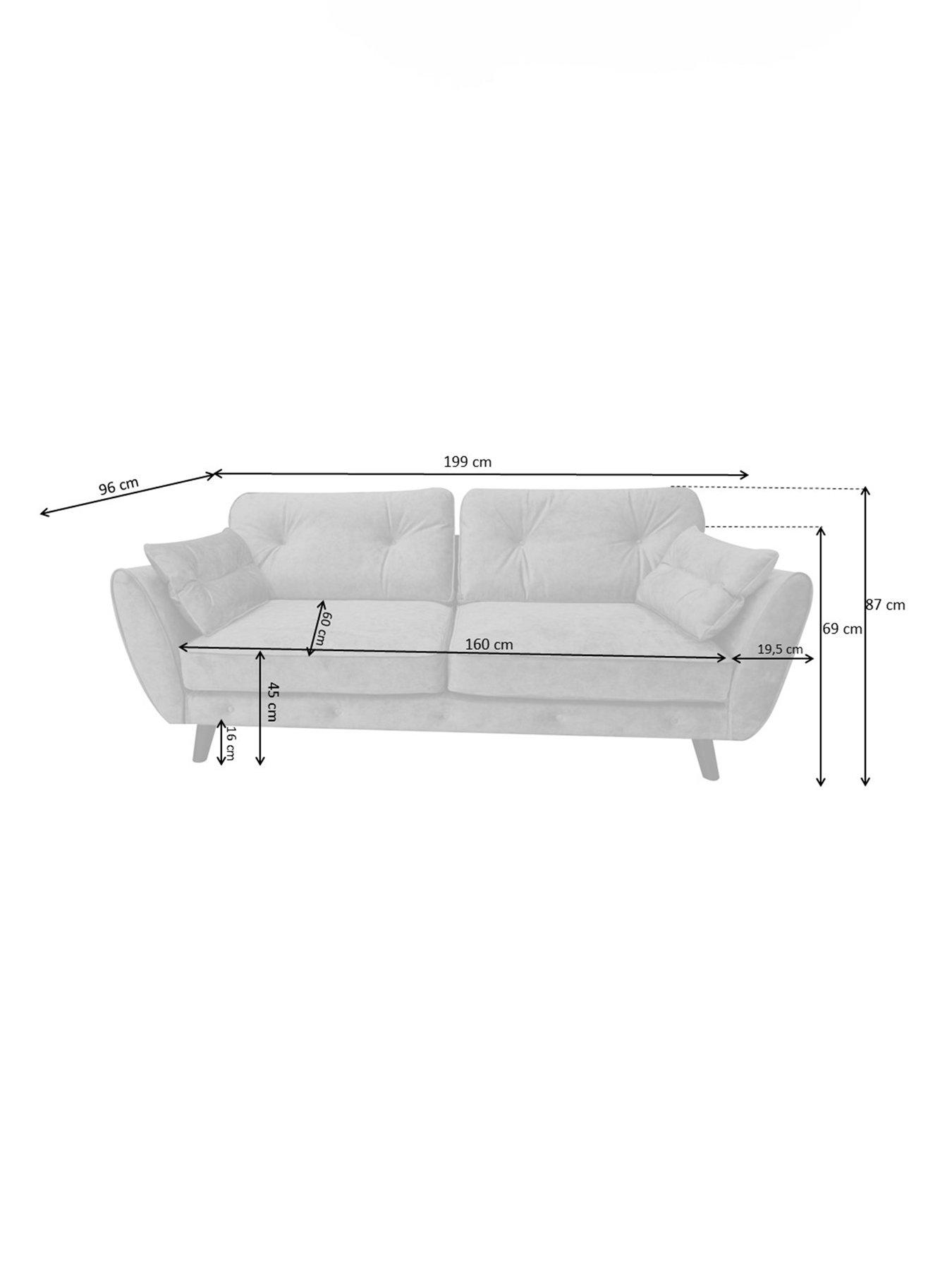 Image 5 of 5 of Very Home Paulo Velvet&nbsp;3 Seater Sofa - Grey - FSC&reg; Certified