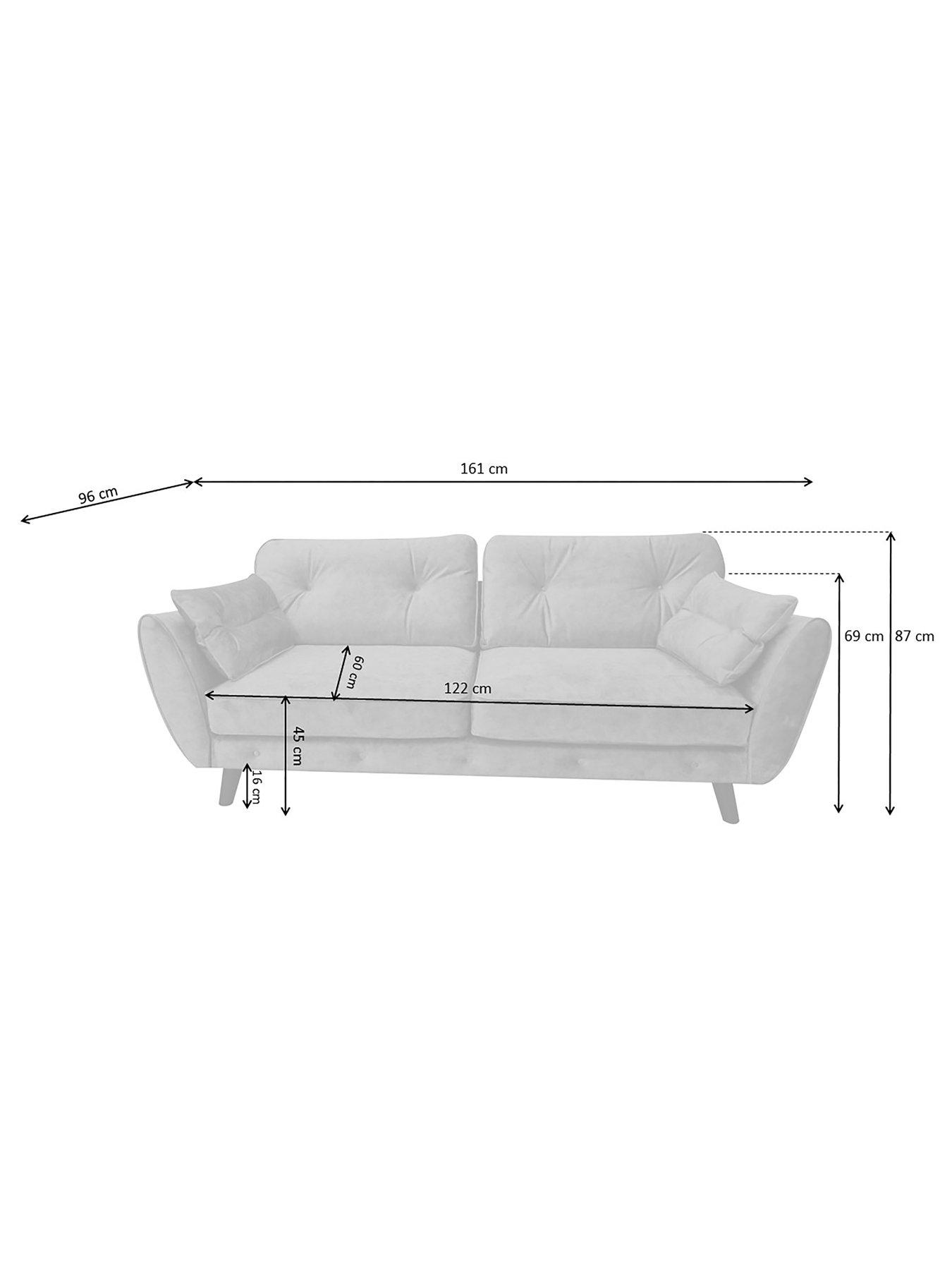 Image 4 of 5 of Very Home Paulo&nbsp;Velvet&nbsp;2 Seater&nbsp;Sofa - Grey&nbsp;- FSC&reg; Certified
