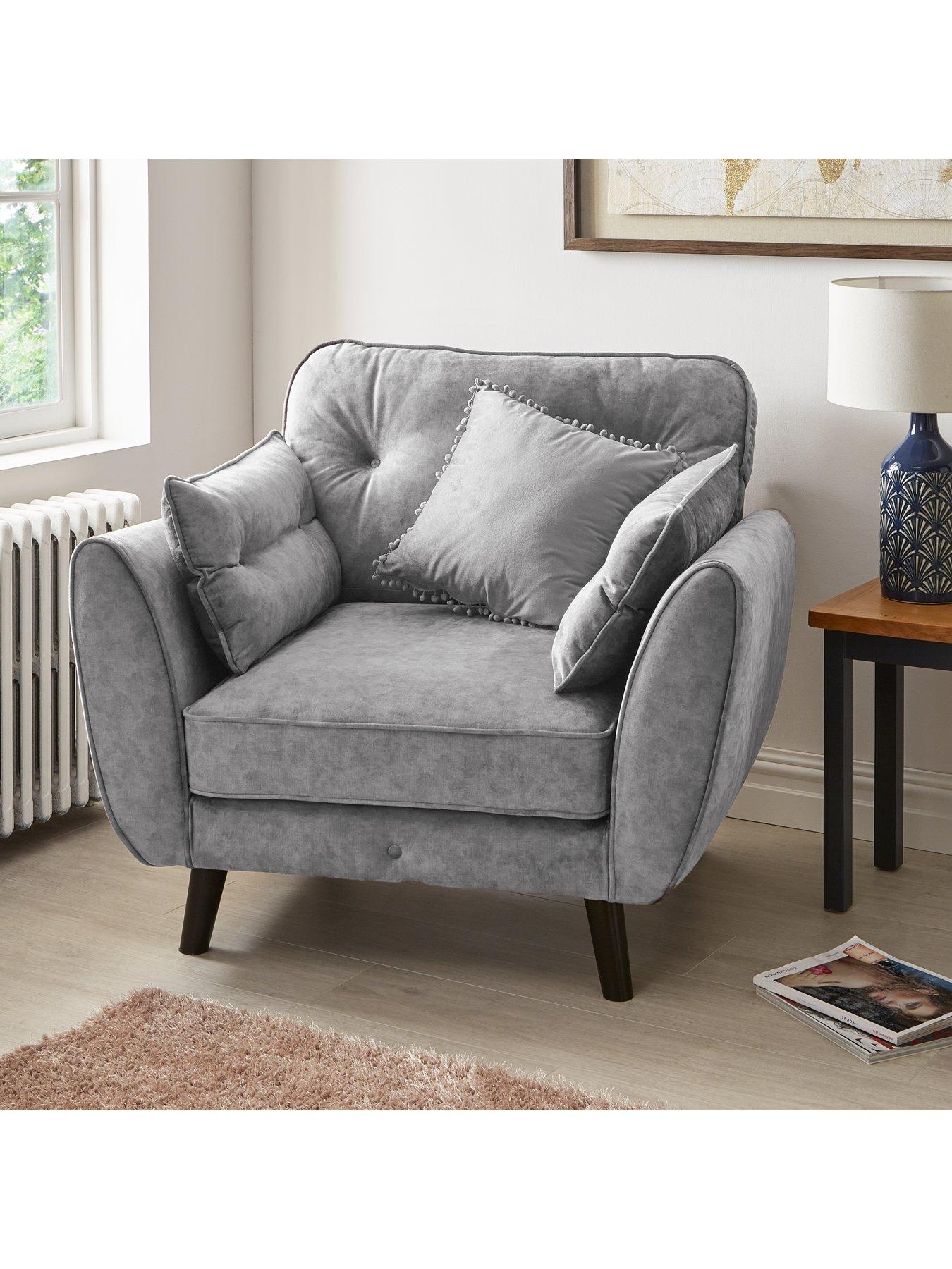 undefined Paulo Velvet Armchair - Grey - FSC® Certified