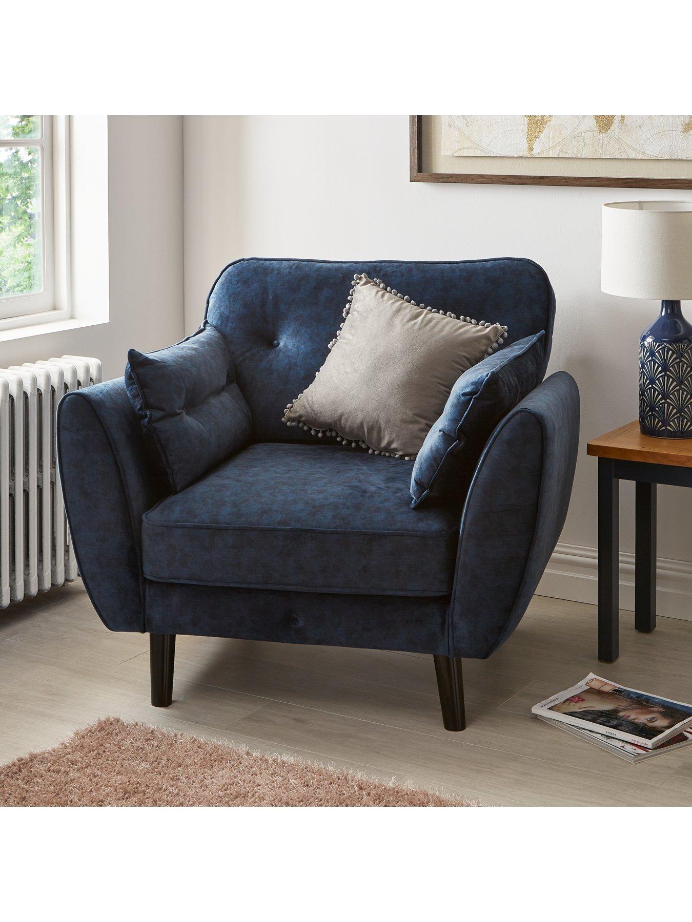undefined Paulo Fabric Armchair - Navy - FSC® Certified