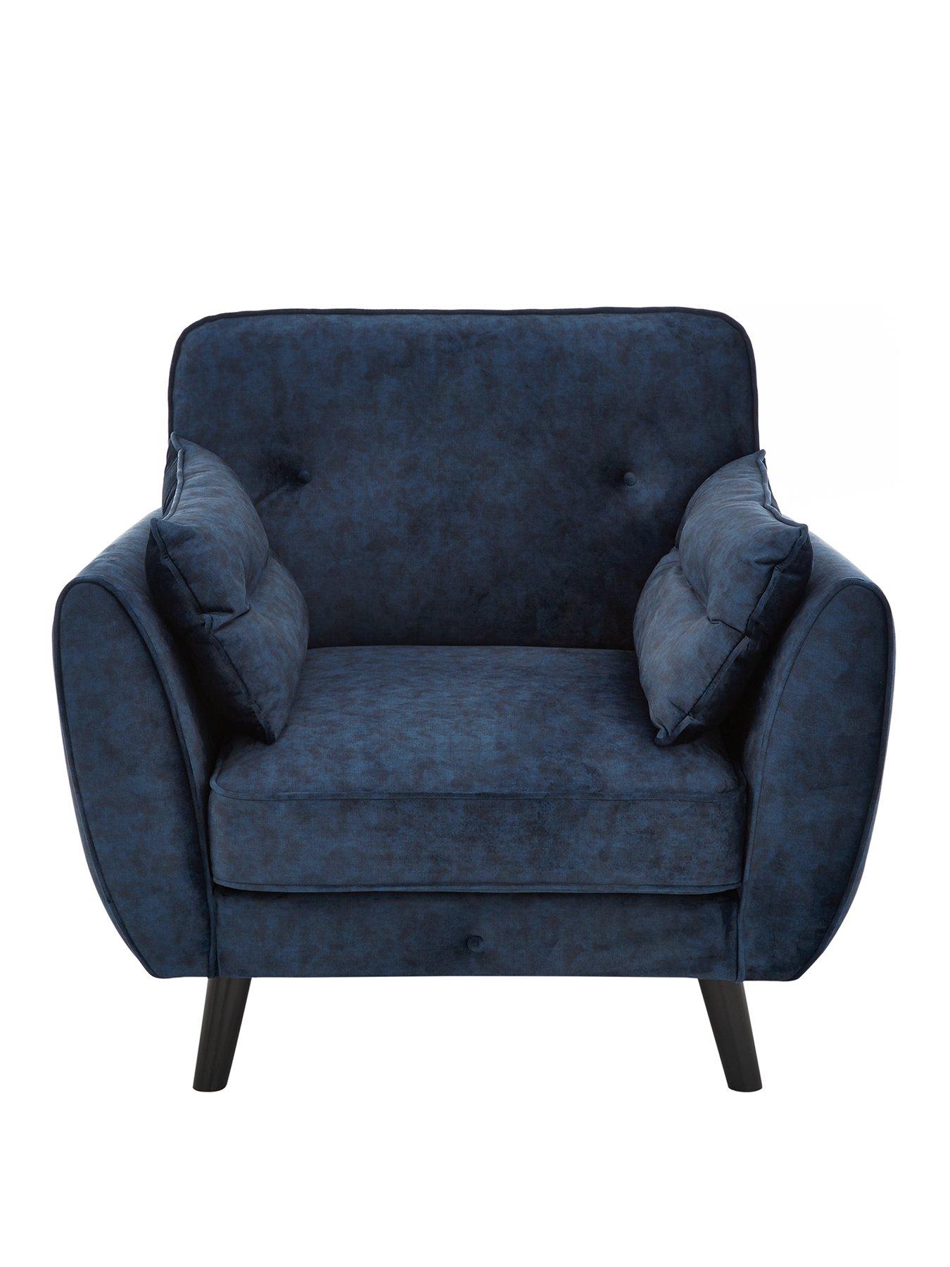 Image 2 of 5 of Very Home Paulo Fabric&nbsp;Armchair - Navy&nbsp;- FSC&reg; Certified