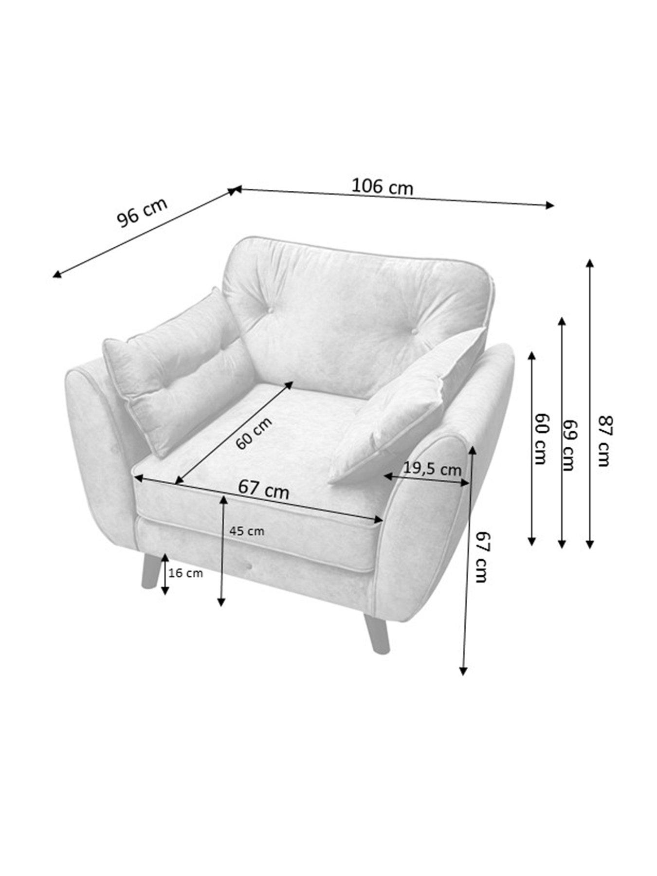 Image 3 of 5 of Very Home Paulo Fabric&nbsp;Armchair - Navy&nbsp;- FSC&reg; Certified