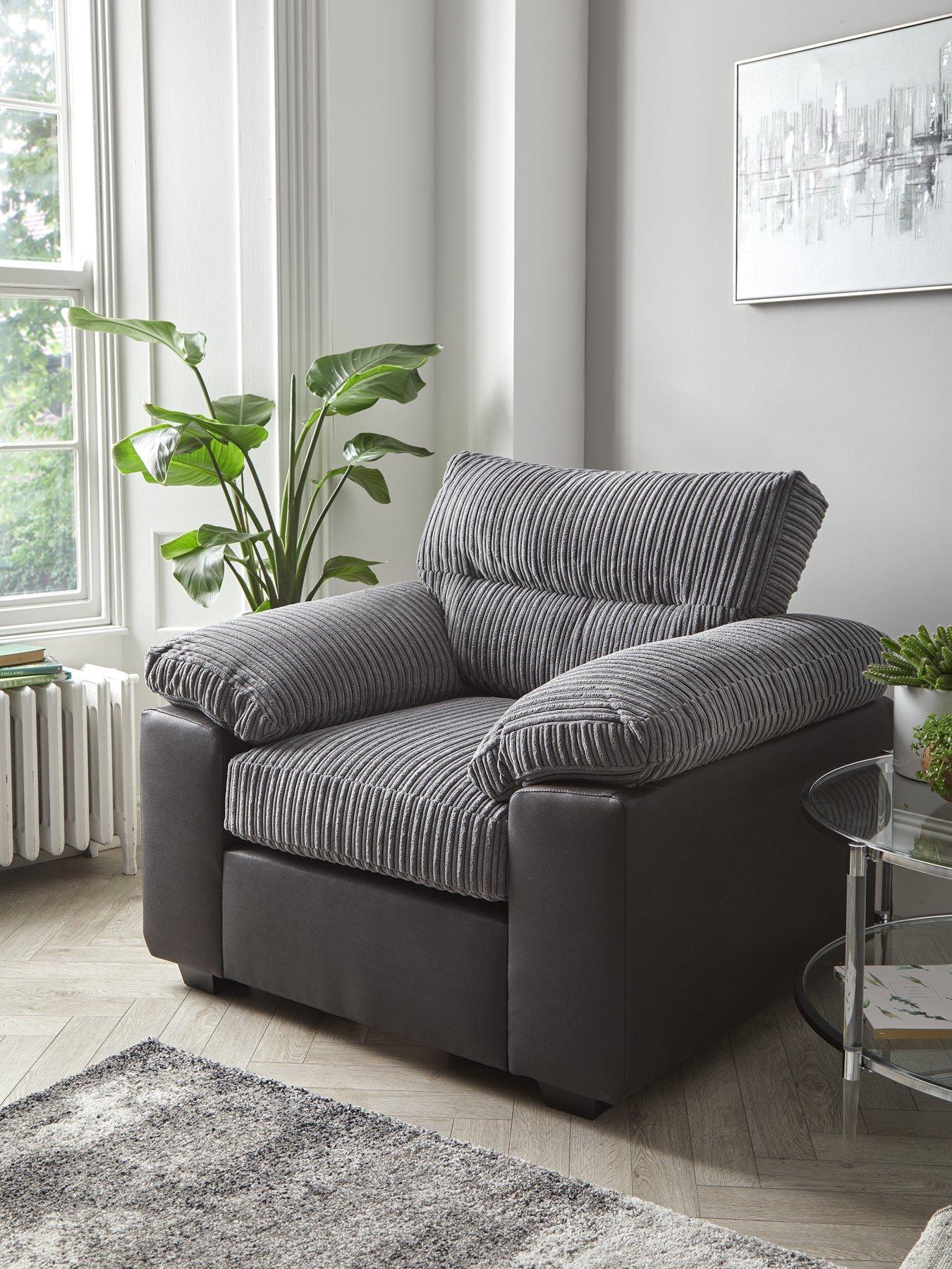 Product photograph of Very Home Armstrong Armchair - Grey from very.co.uk