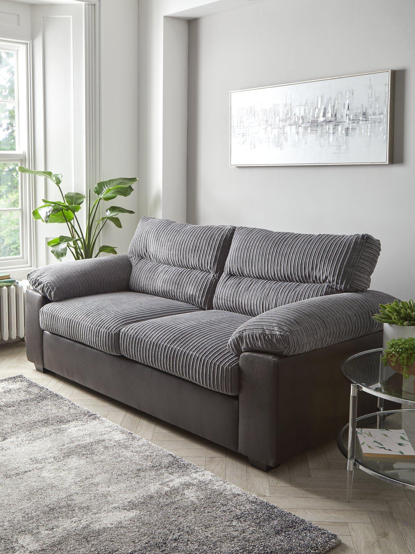Product photograph of Very Home Armstrong 3 Seater Sofa - Grey from very.co.uk