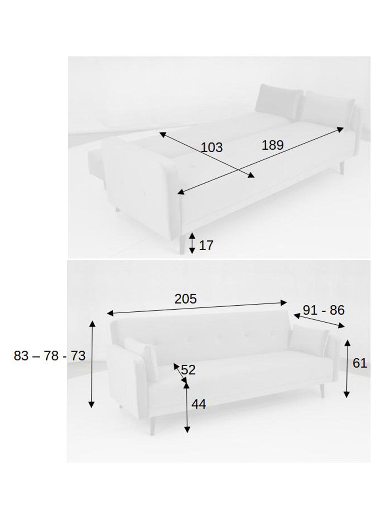 Image 5 of 6 of Very Home Cadiz Velvet Sofa Bed - Teal&nbsp;- FSC&reg; Certified