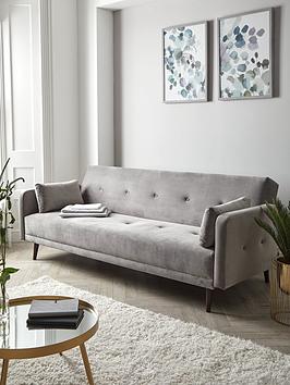 Product photograph of Very Home Cadiz Velvet Sofa Bed - Grey - Fsc Reg Certified from very.co.uk