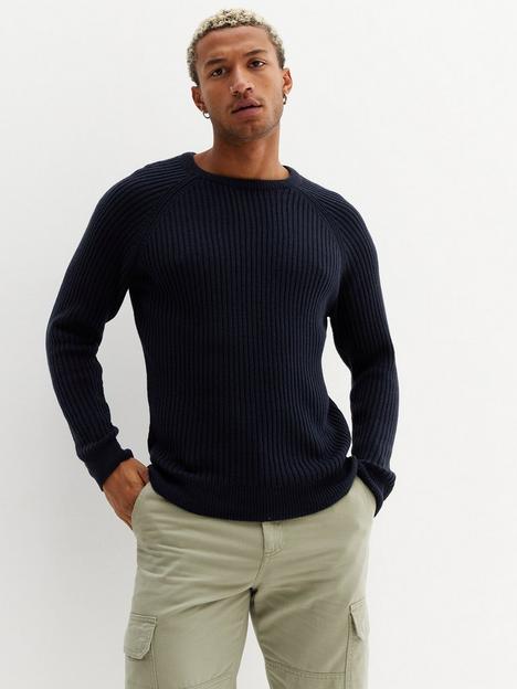new-look-navy-ribbed-knit-regular-fit-jumper