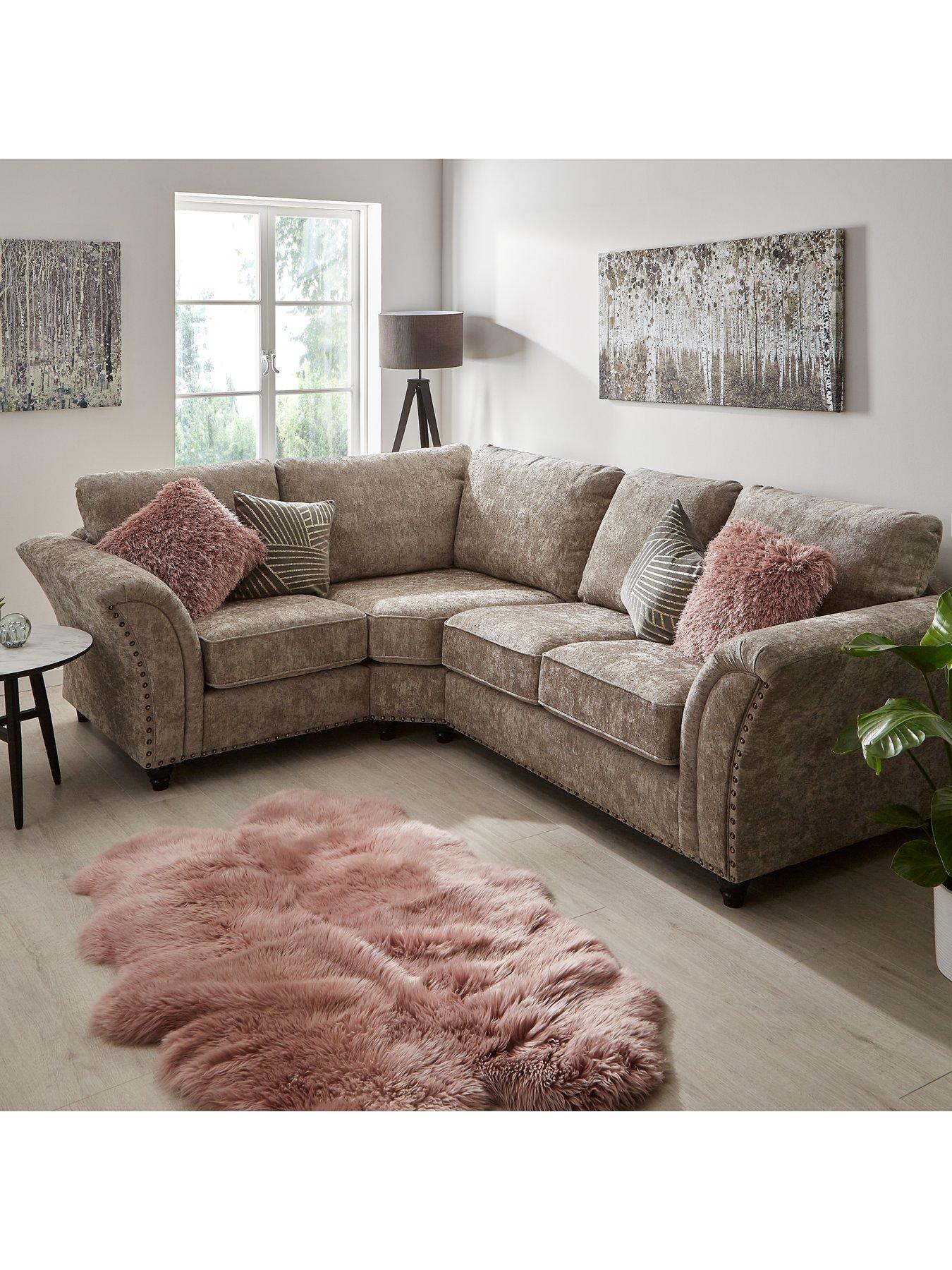 undefined Ariel Fabric Left Hand Corner Chaise Sofa - Silver - FSC® Certified
