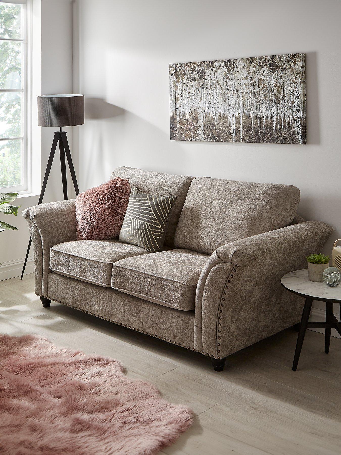 undefined Ariel 3 Seater Fabric Sofa - Silver - FSC Certified