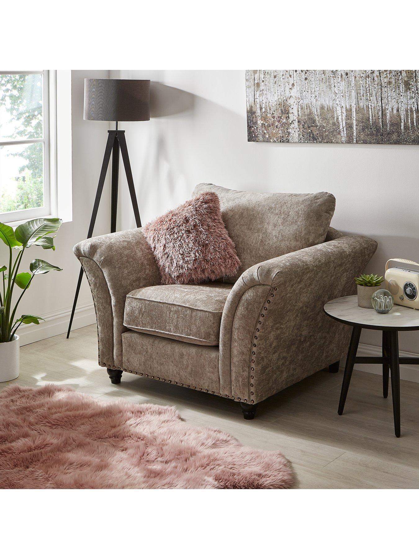 Product photograph of Very Home Ariel Fabric Armchair - Silver from very.co.uk