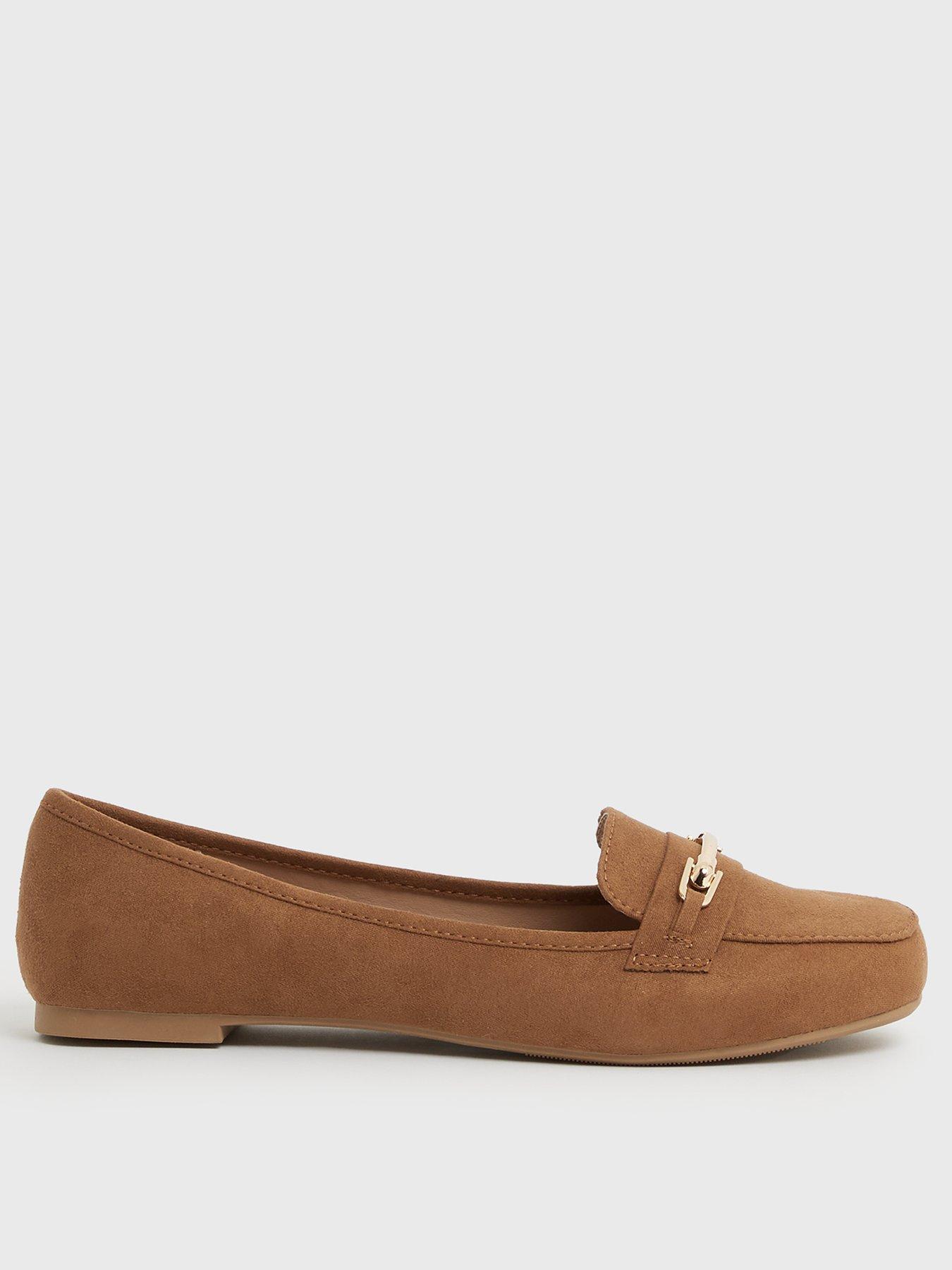 ladies brown suede loafers