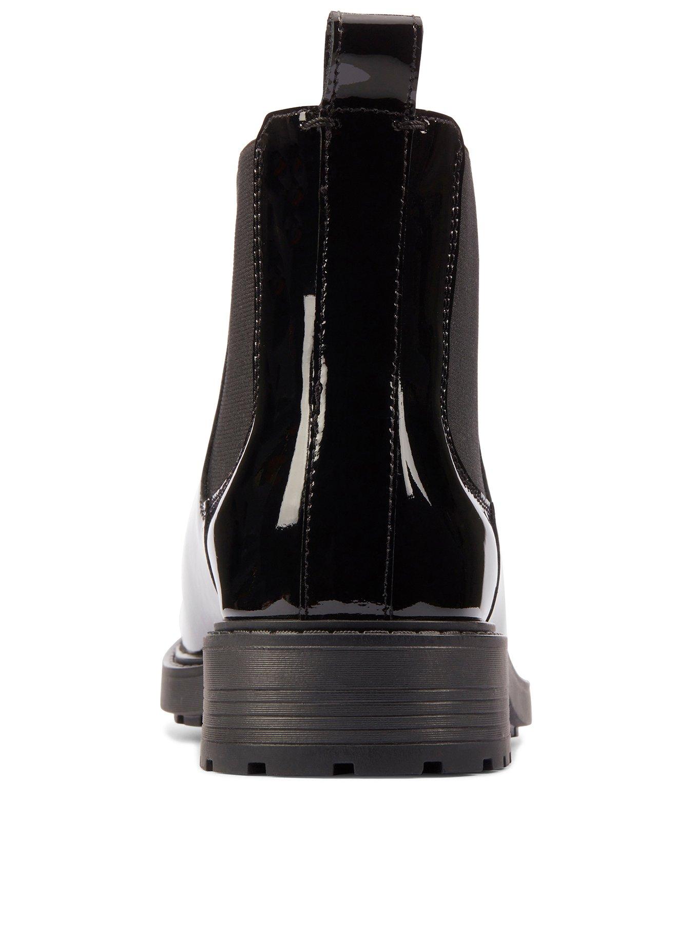 Clarks black patent on sale boots