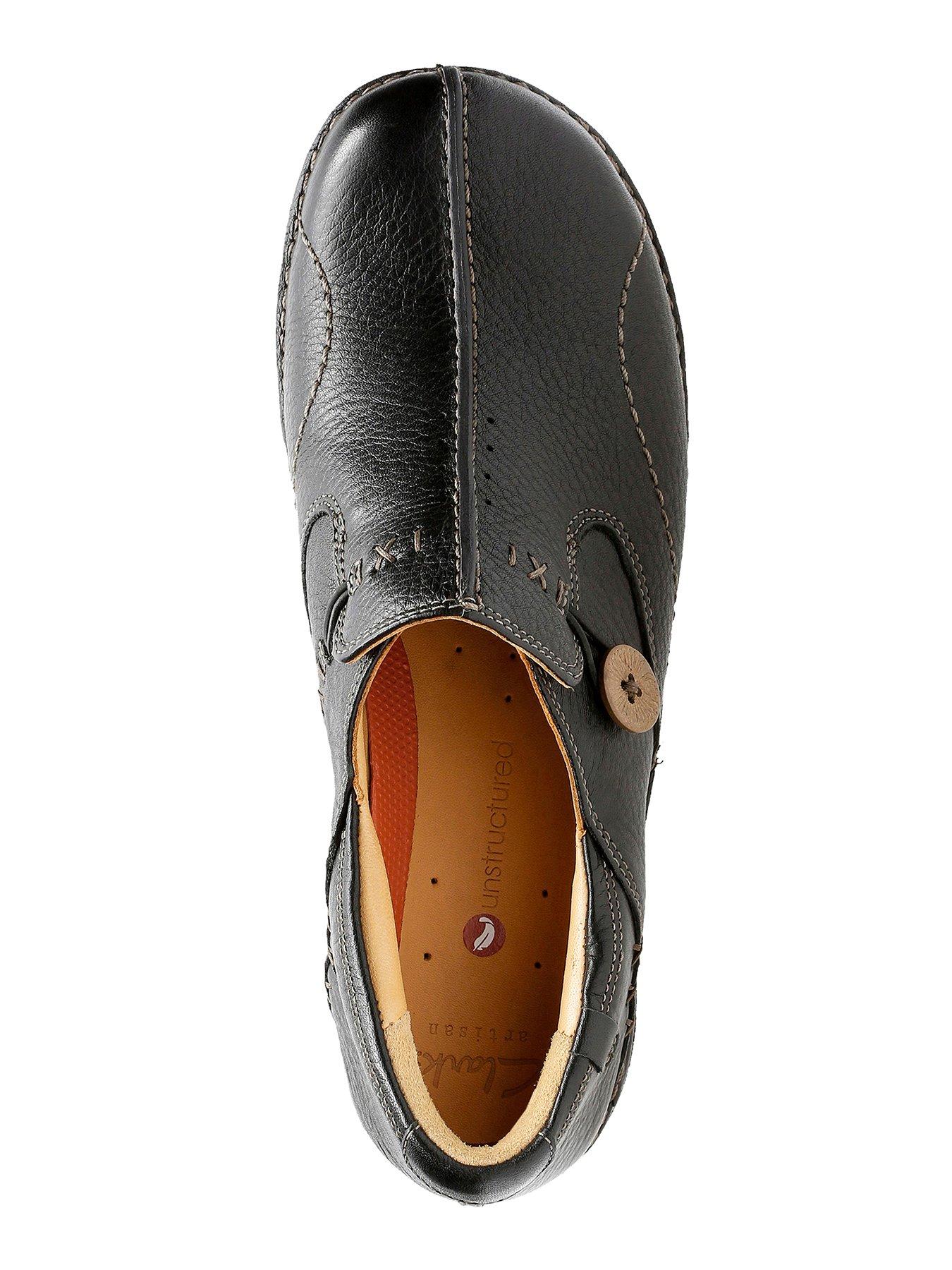 Clarks Wide Fit Un Loop Leather Flat Shoe Very