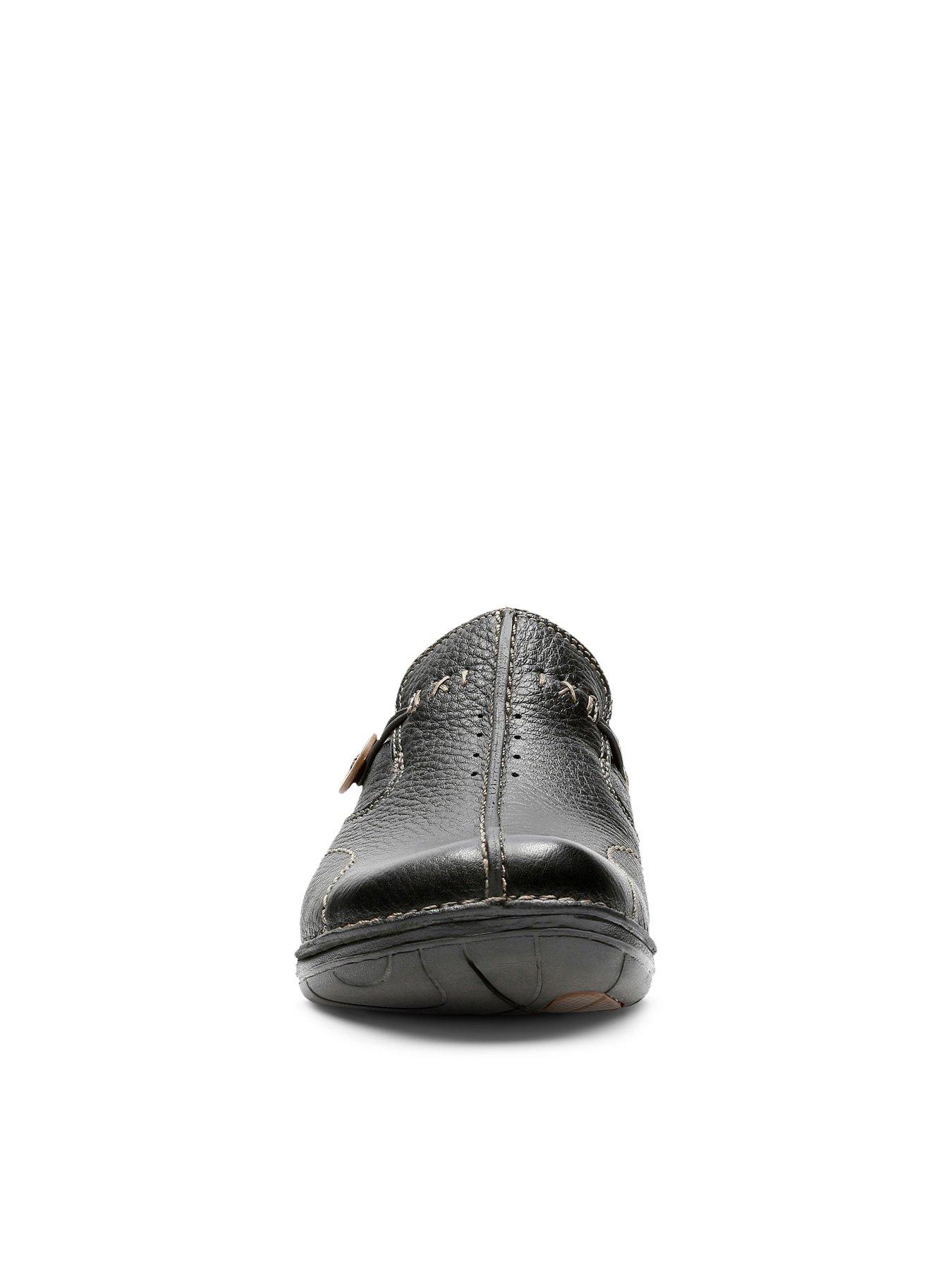 Image 6 of 6 of Clarks Wide Fit Un Loop Leather Flat Shoe - Black