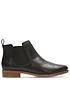  image of clarks-taylor-shine-wide-fit-leather-ankle-boots