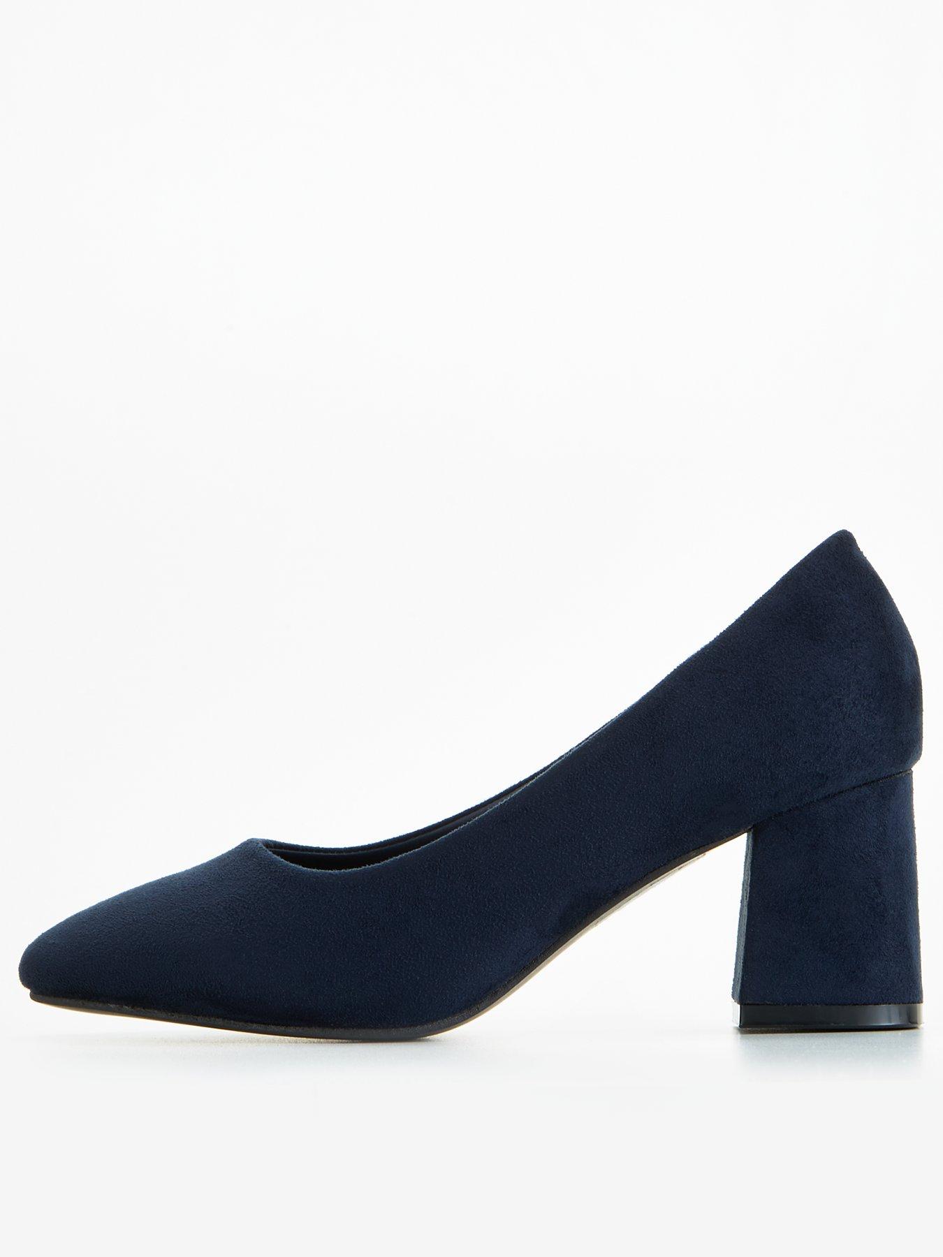 Navy block heel outlet shoes uk