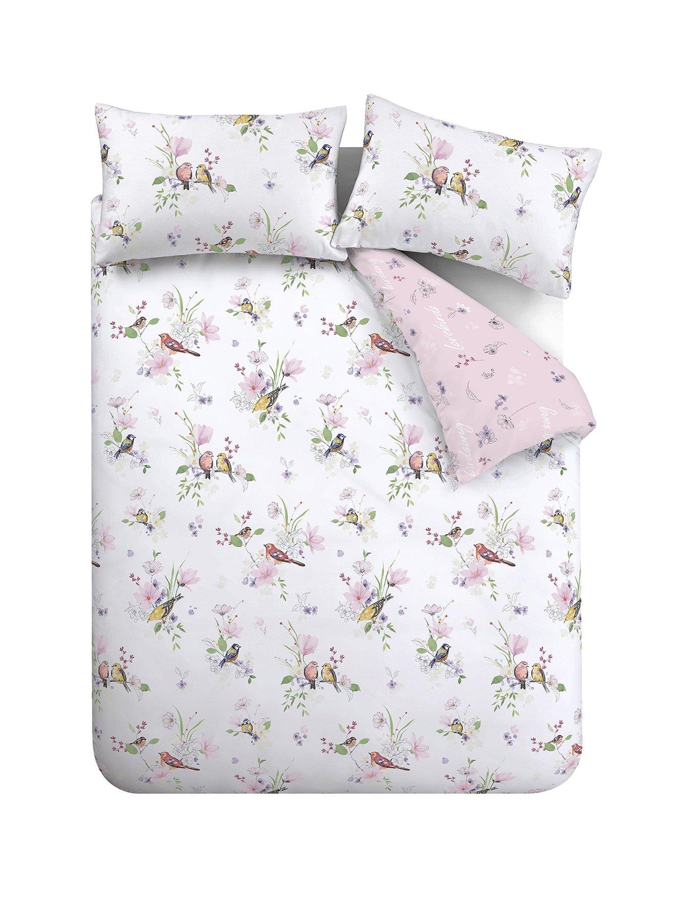 Image 2 of 6 of Catherine Lansfield Songbird Duvet Cover Set - Pink
