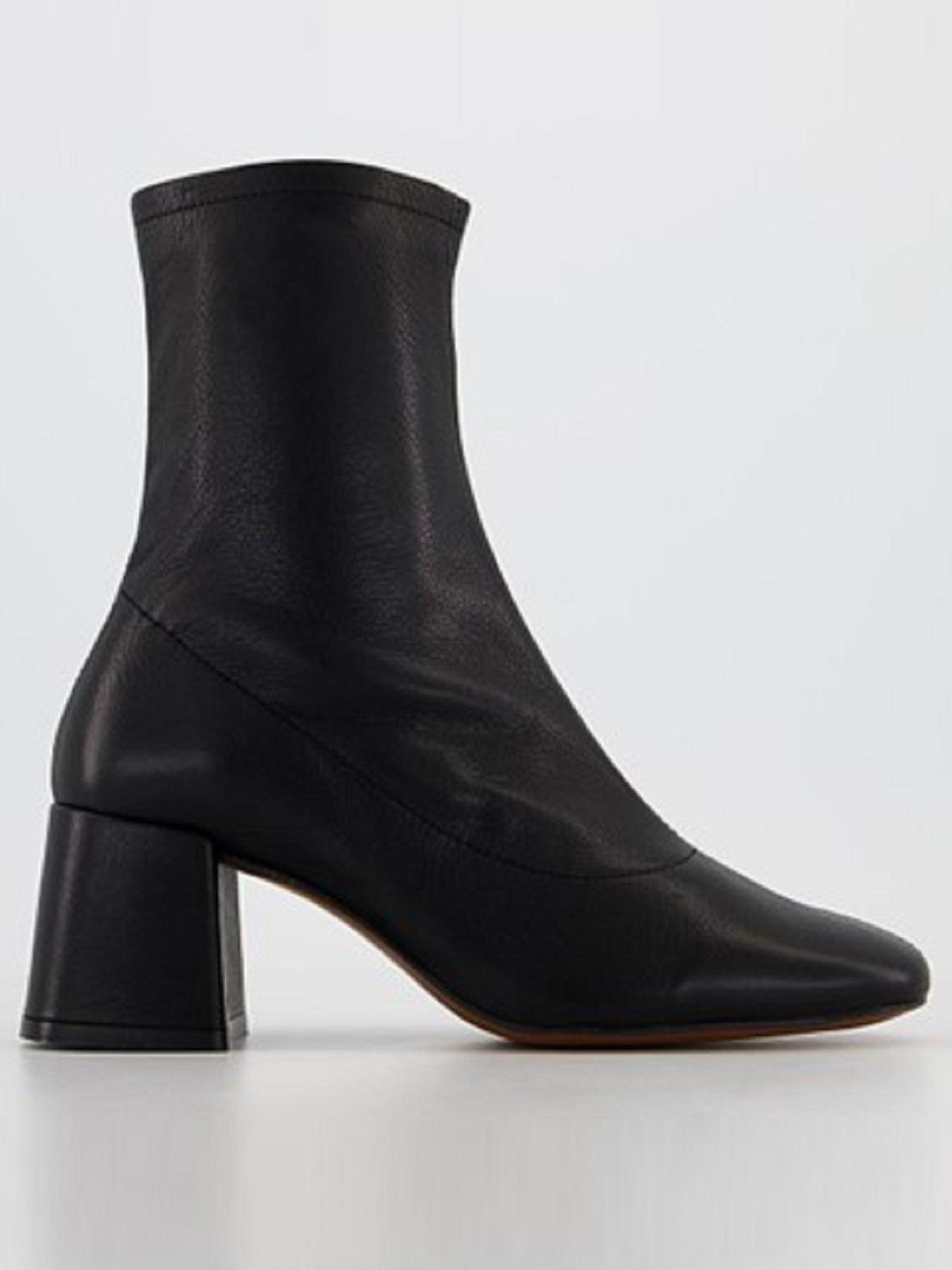 black ankle boots 2.5 inch heel