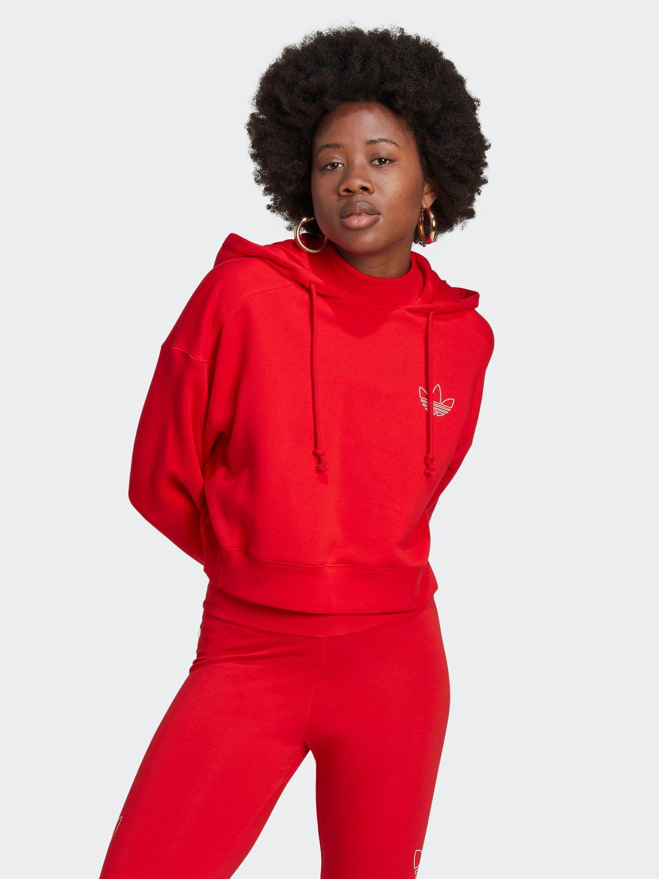 red adidas hoodie womens