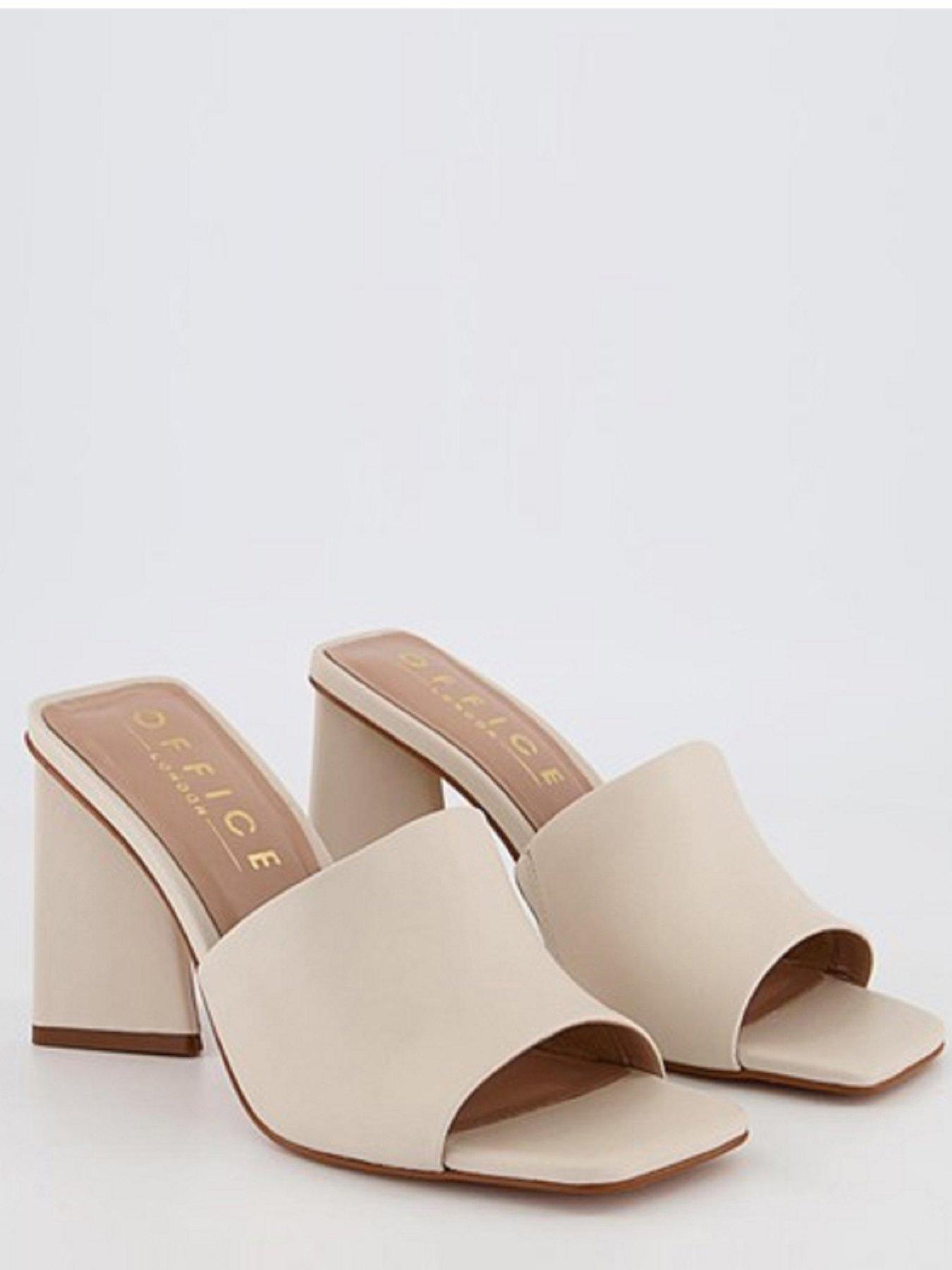 OFFICE Mila Pu Heeled Mules - Cream 