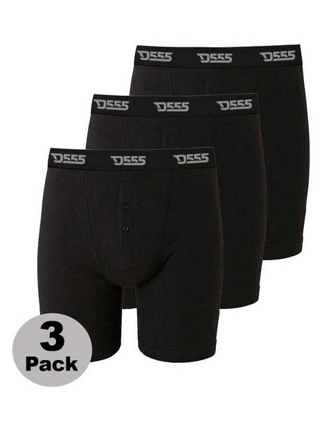 d555-cotton-boxer-shorts-3-pack-black