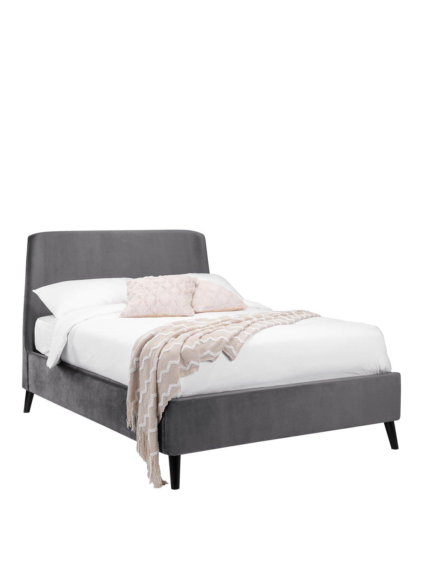 Product photograph of Julian Bowen Frida Curved Velvet Bed - Grey from very.co.uk