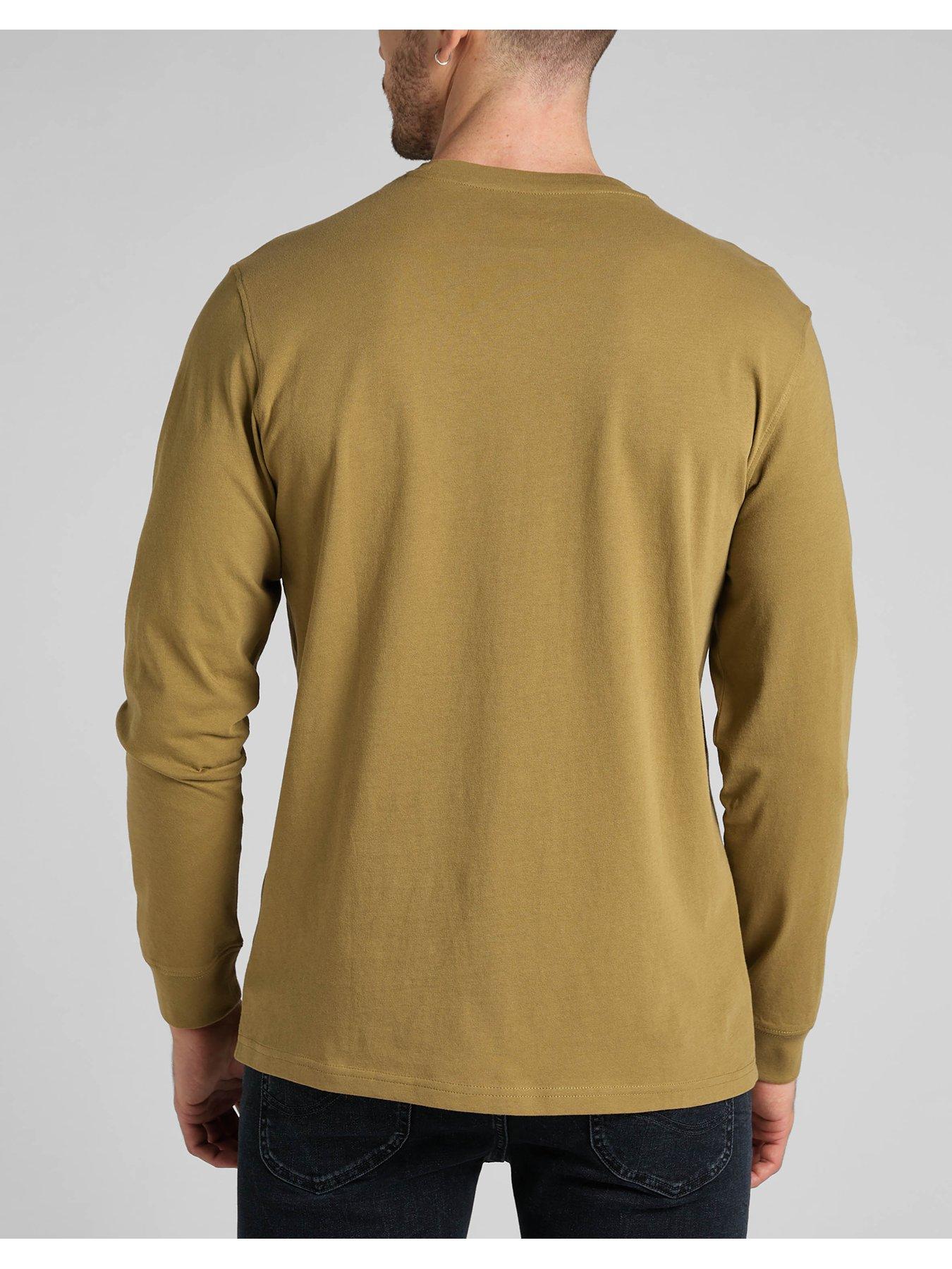 Lee Patch Small Logo Long Sleeve T-Shirt - Green | very.co.uk