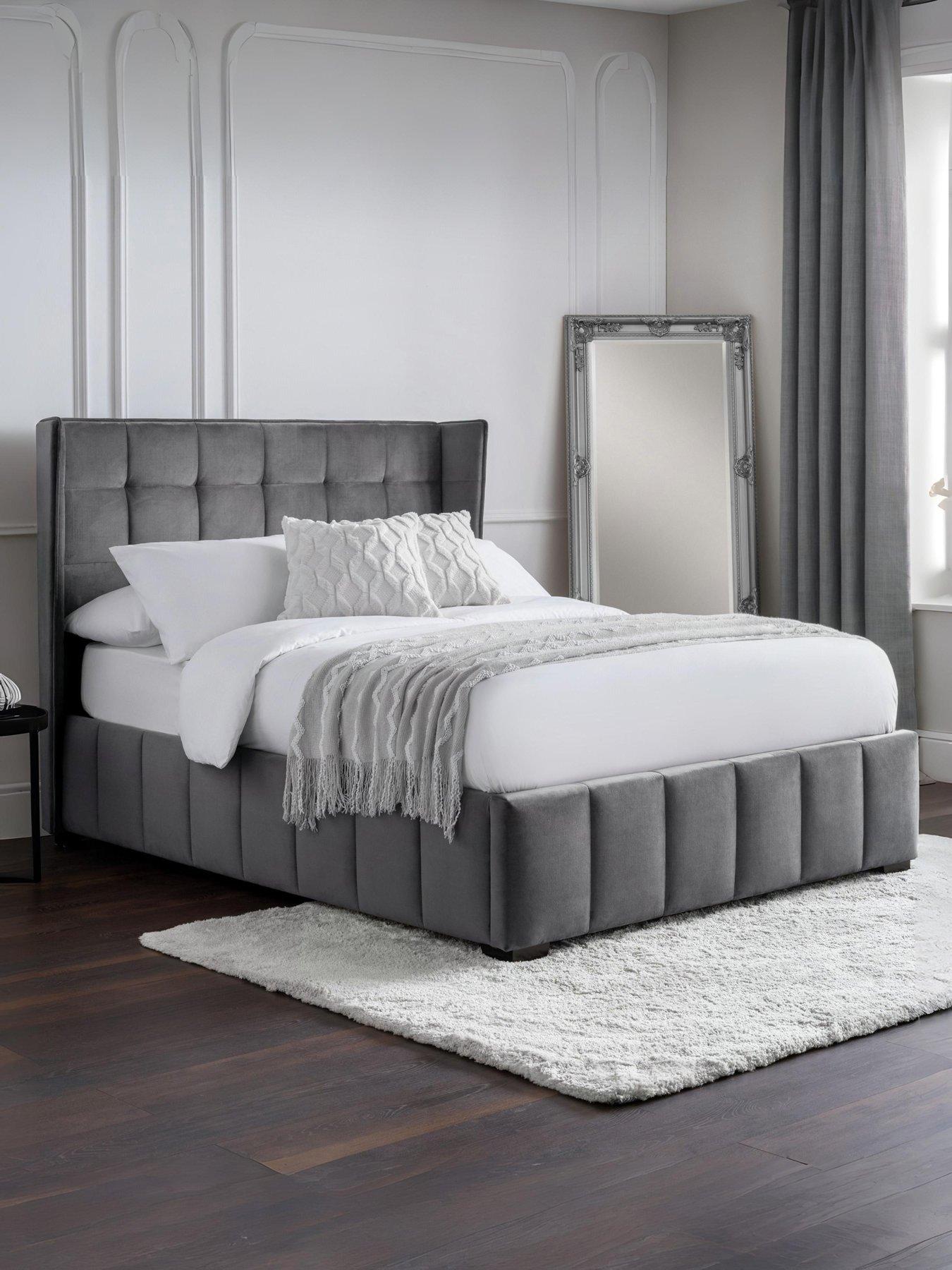 Product photograph of Julian Bowen Gatsby Fabric Bed - Grey from very.co.uk