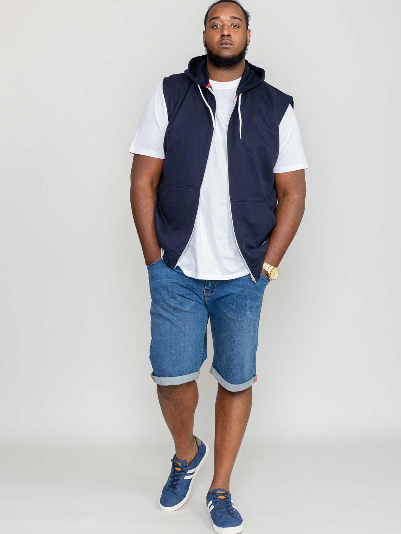 D555 Sleeveless Zip Through Hoodie - Navy | Very