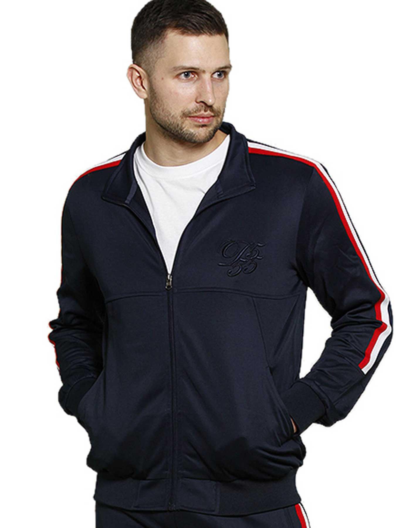 D555 Couture Zip Up Jacket With Taping Detail - Navy | Very