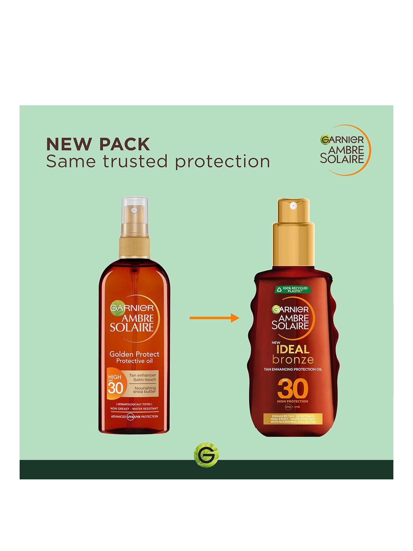 Image 2 of 5 of Garnier Ambre Solaire Ideal Bronze Protective Oil Sun Cream Spray SPF30, UVA &amp; UVB Protection, 150ml