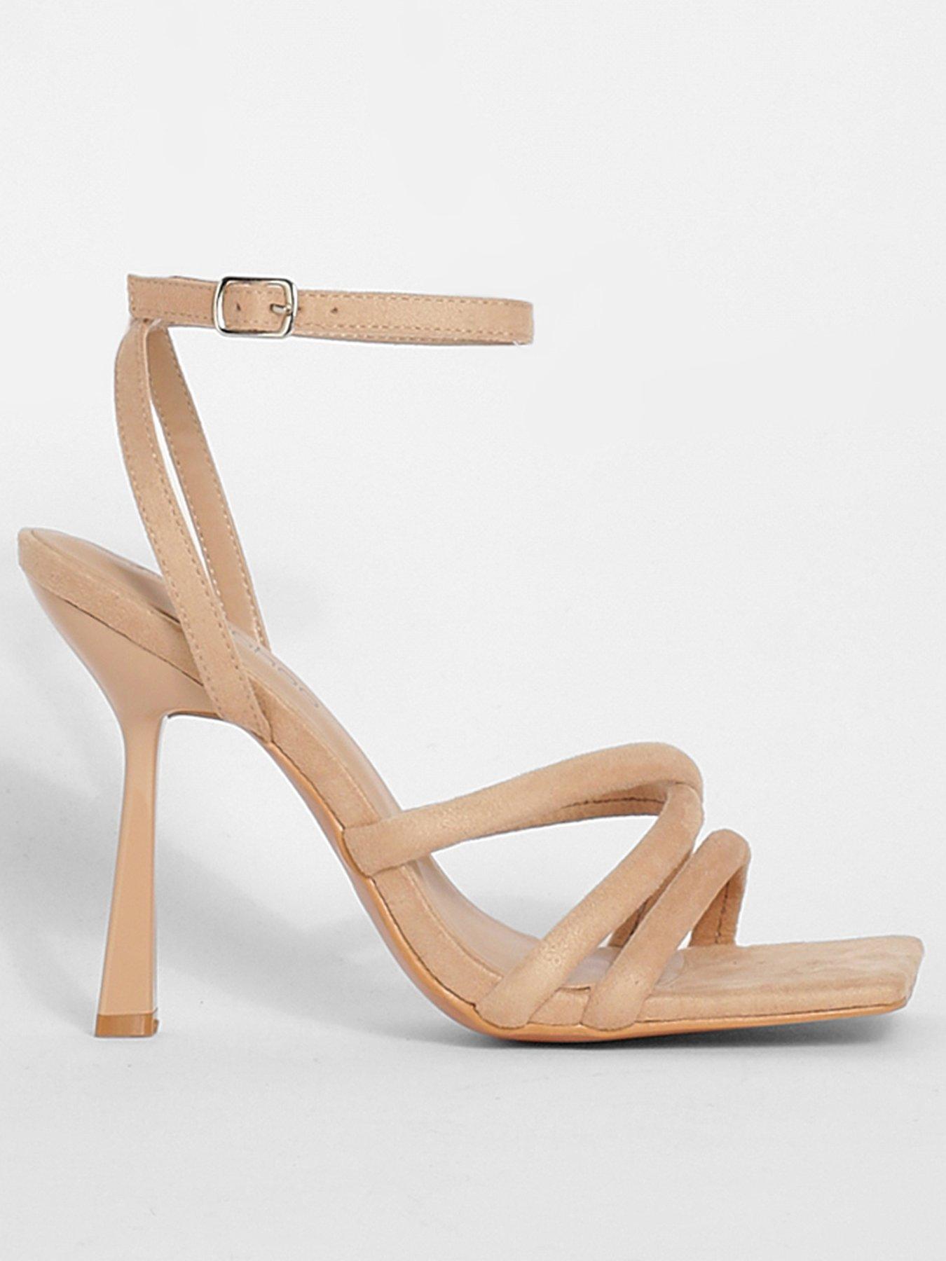 Nude two deals strap heels