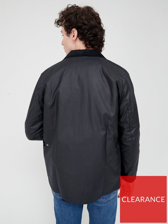 stillFront image of barbour-evelar-wax-jacket-navy