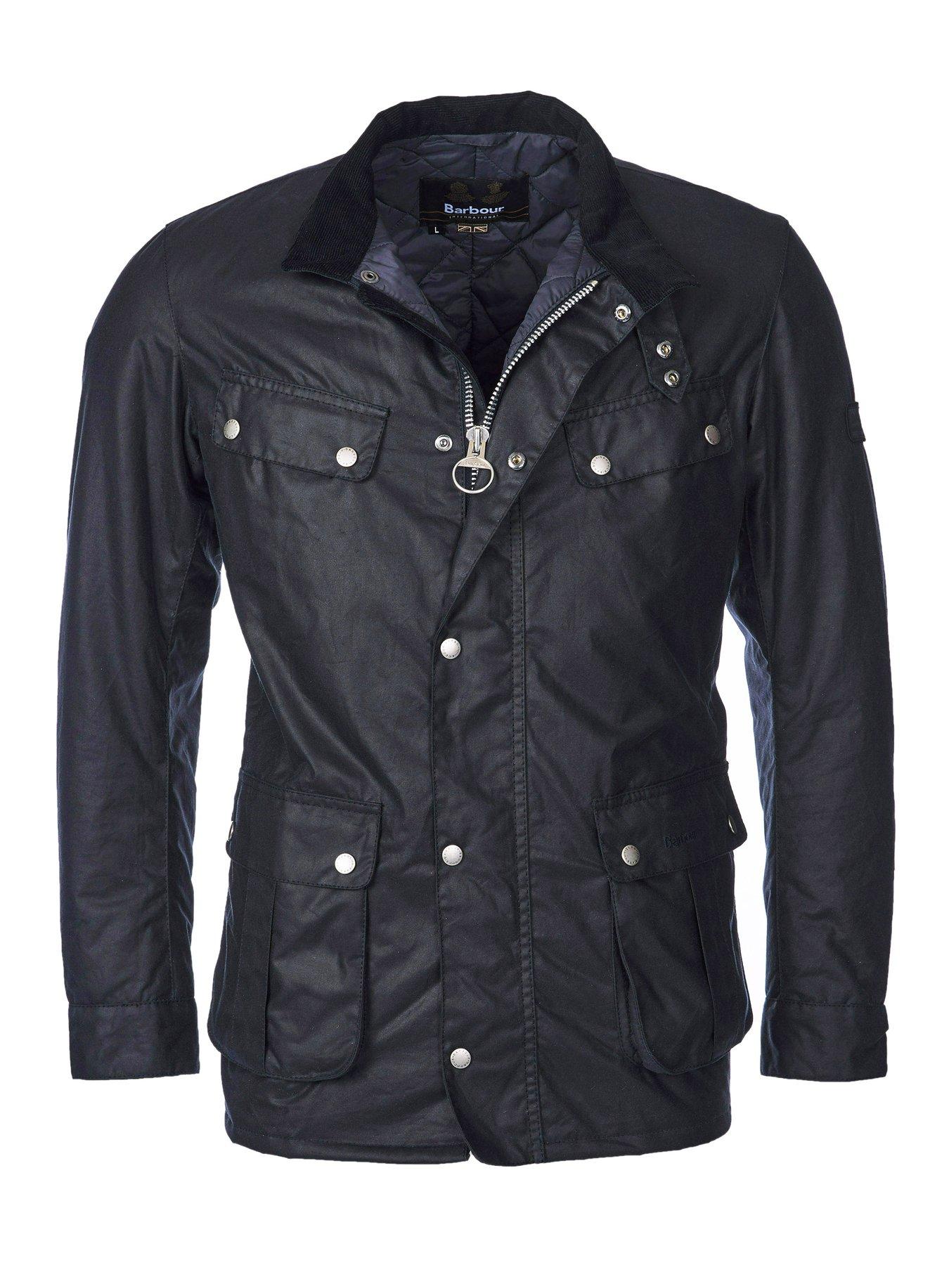 Image 4 of 5 of Barbour International Duke Wax Jacket - Navy